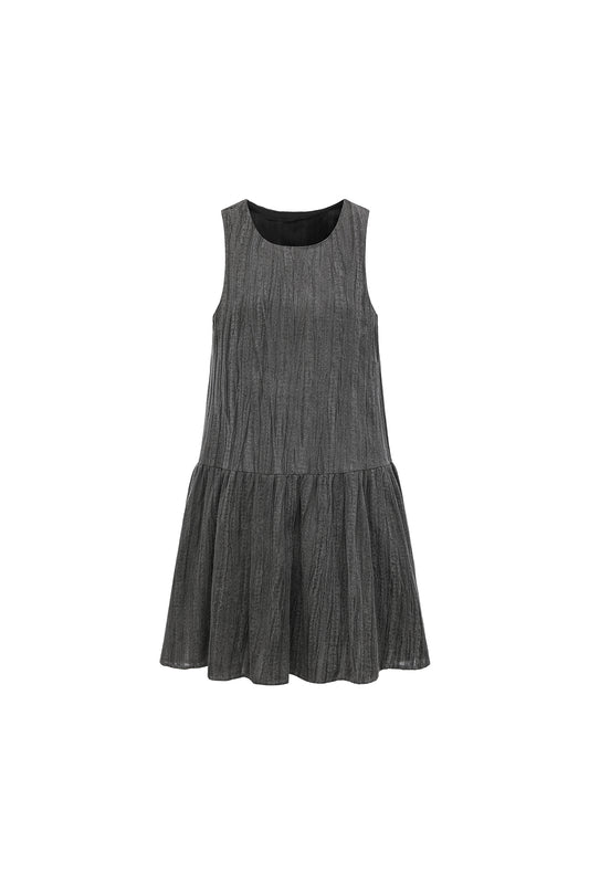 Black Textured Tank Dress