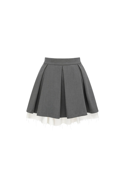 Grey Layered Ruffle Skirt