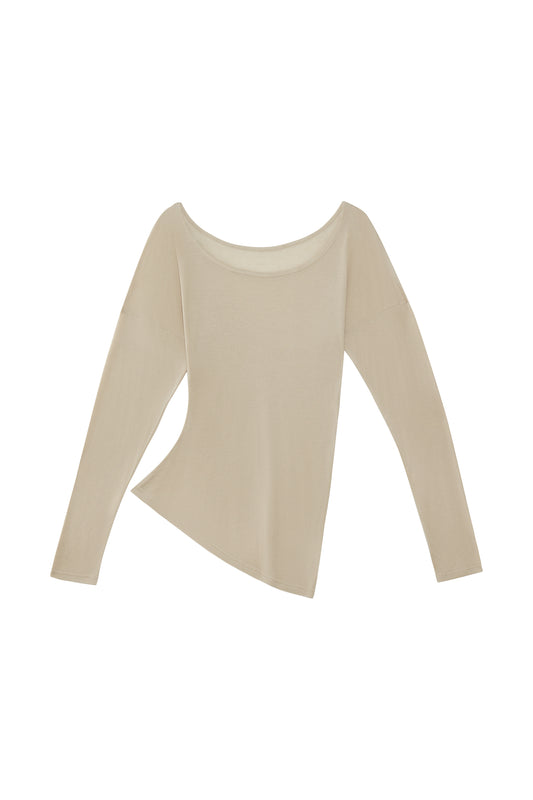 Scimitar-cut Long Sleeve Multi-way Shirt