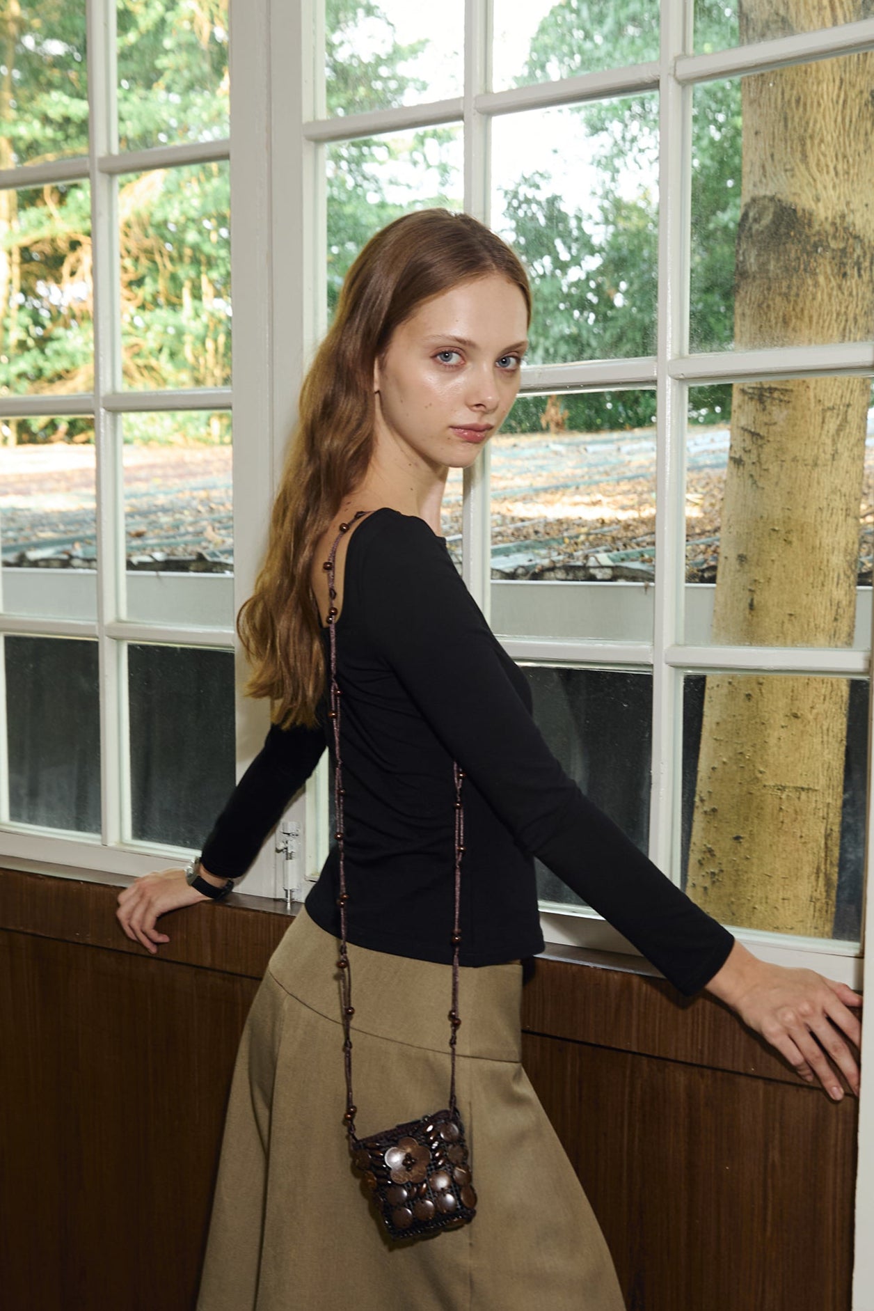 Black Reversible Long-sleeve Top