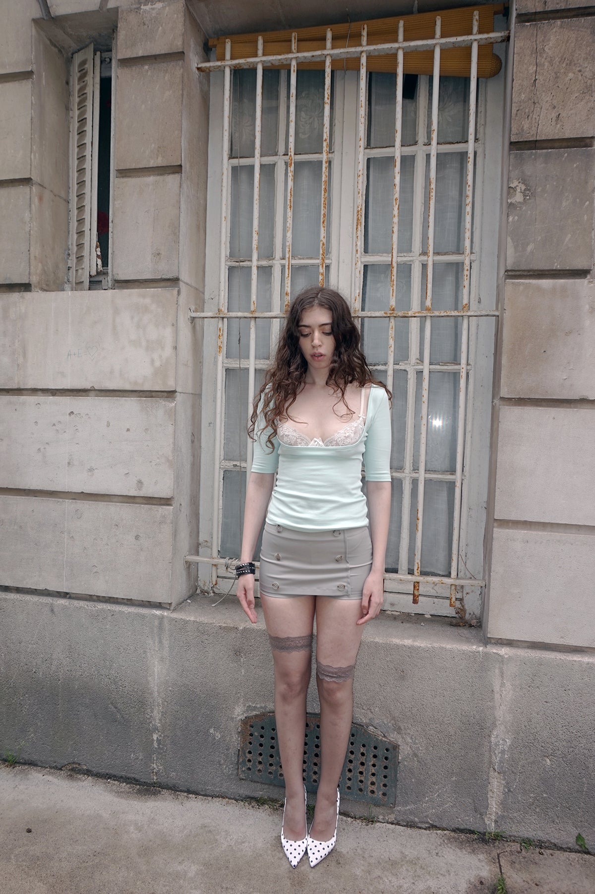 Grey Double-Breasted Shorts