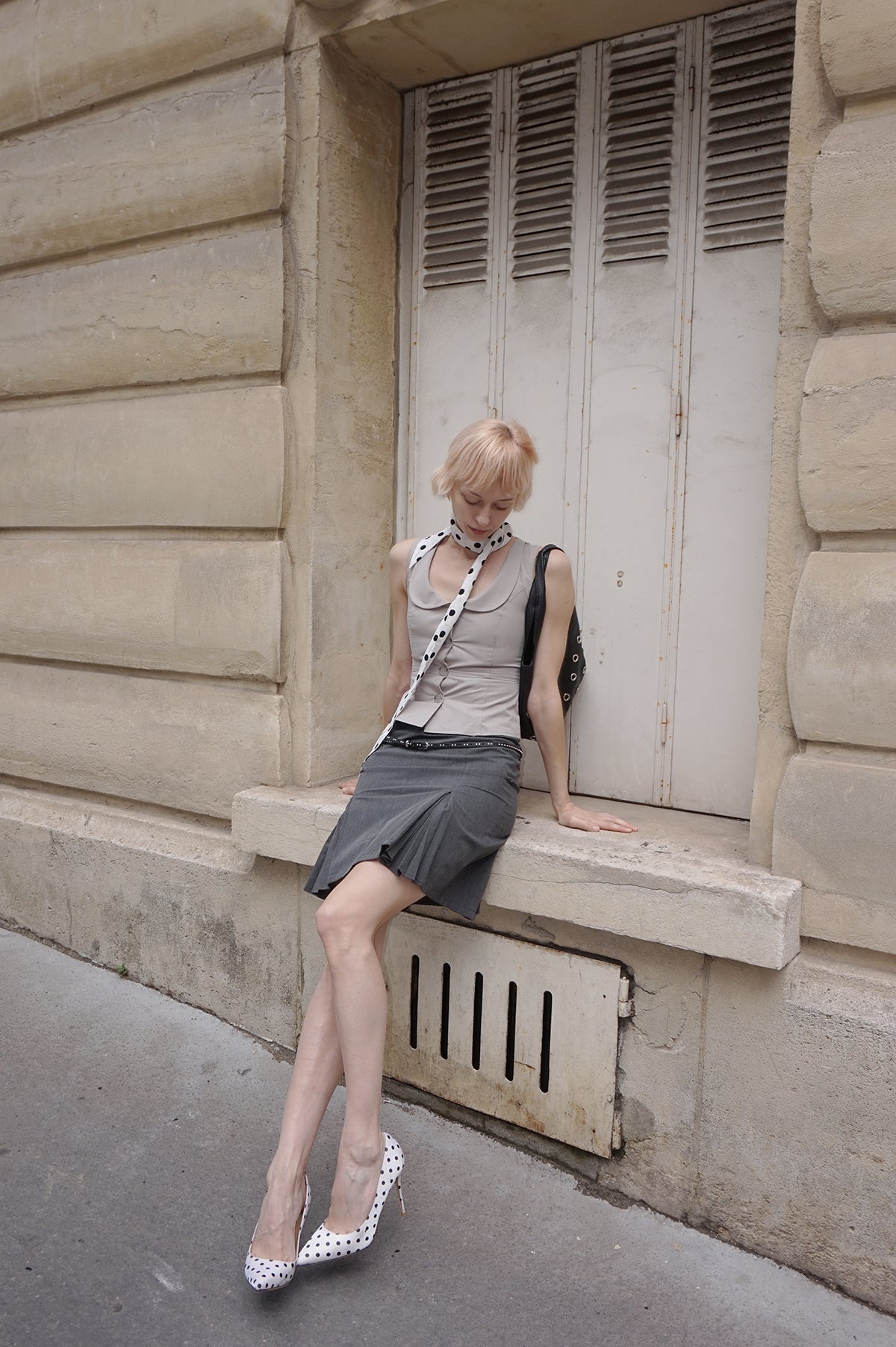 "Friday Night" Gray Blazer Skirt
