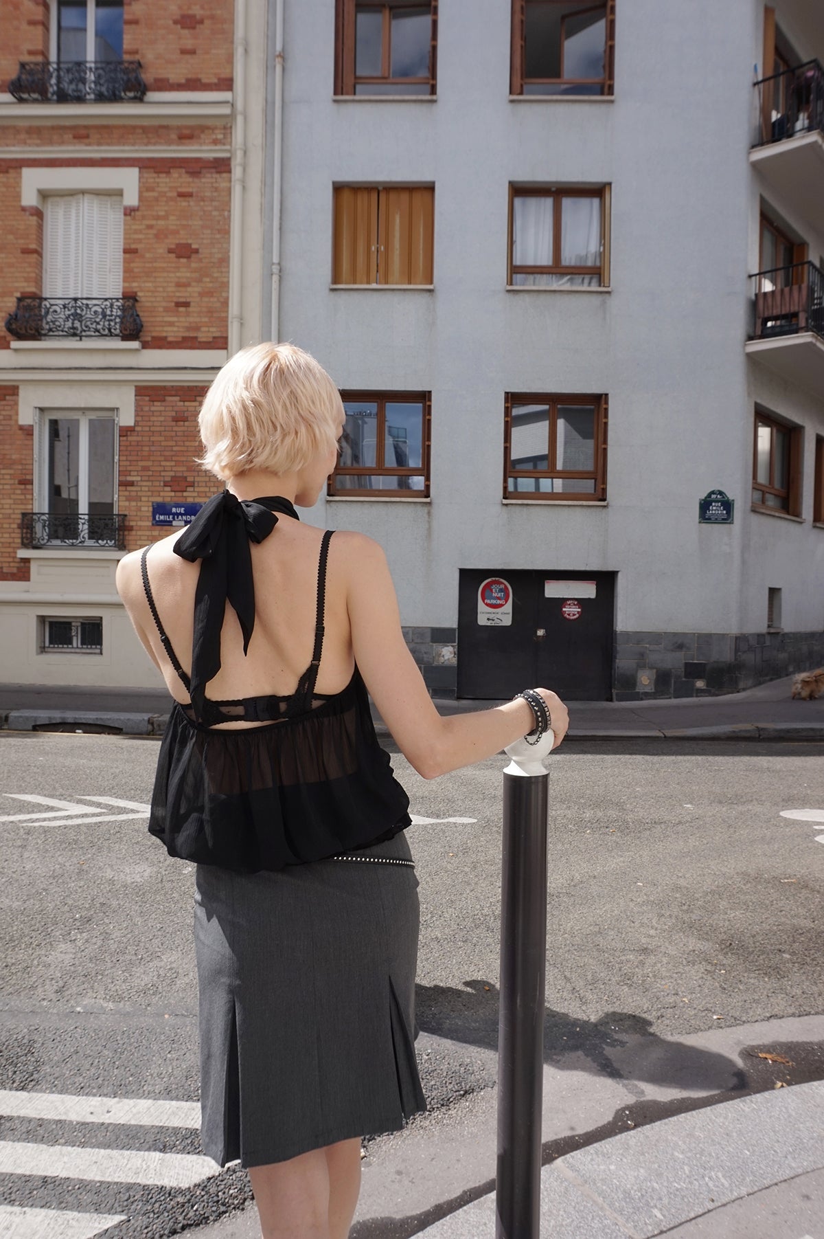 Black Sheer Halter Top