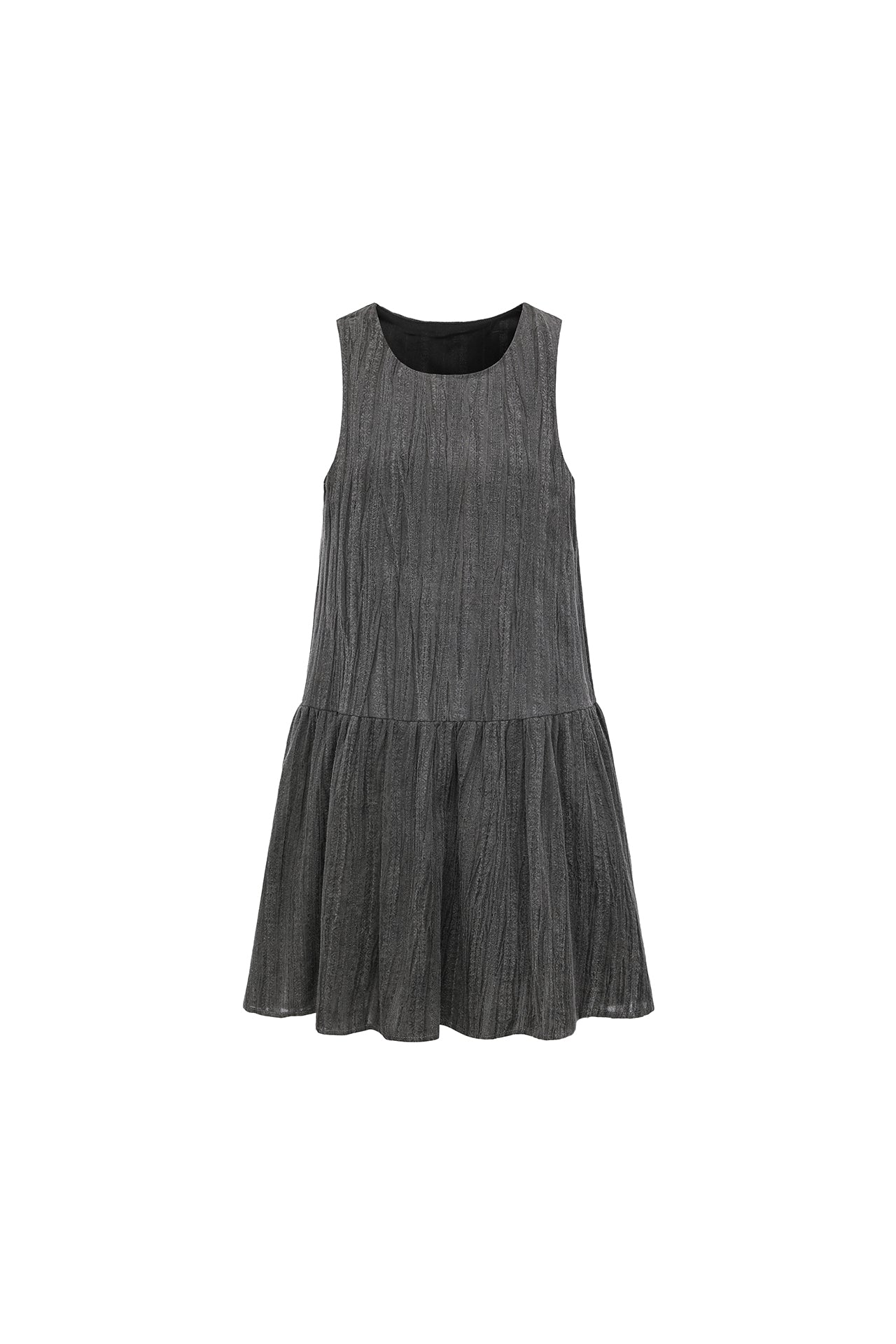 Black Textured Tank Dress