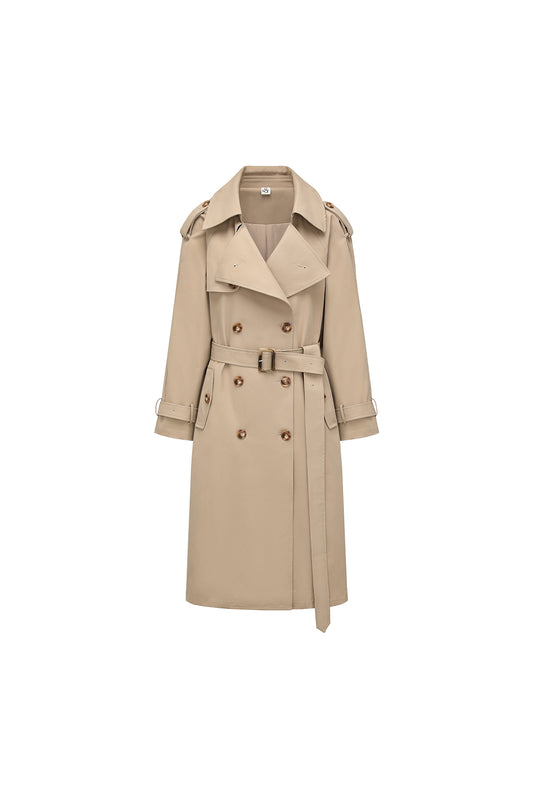 Khaki Long Trench Coat