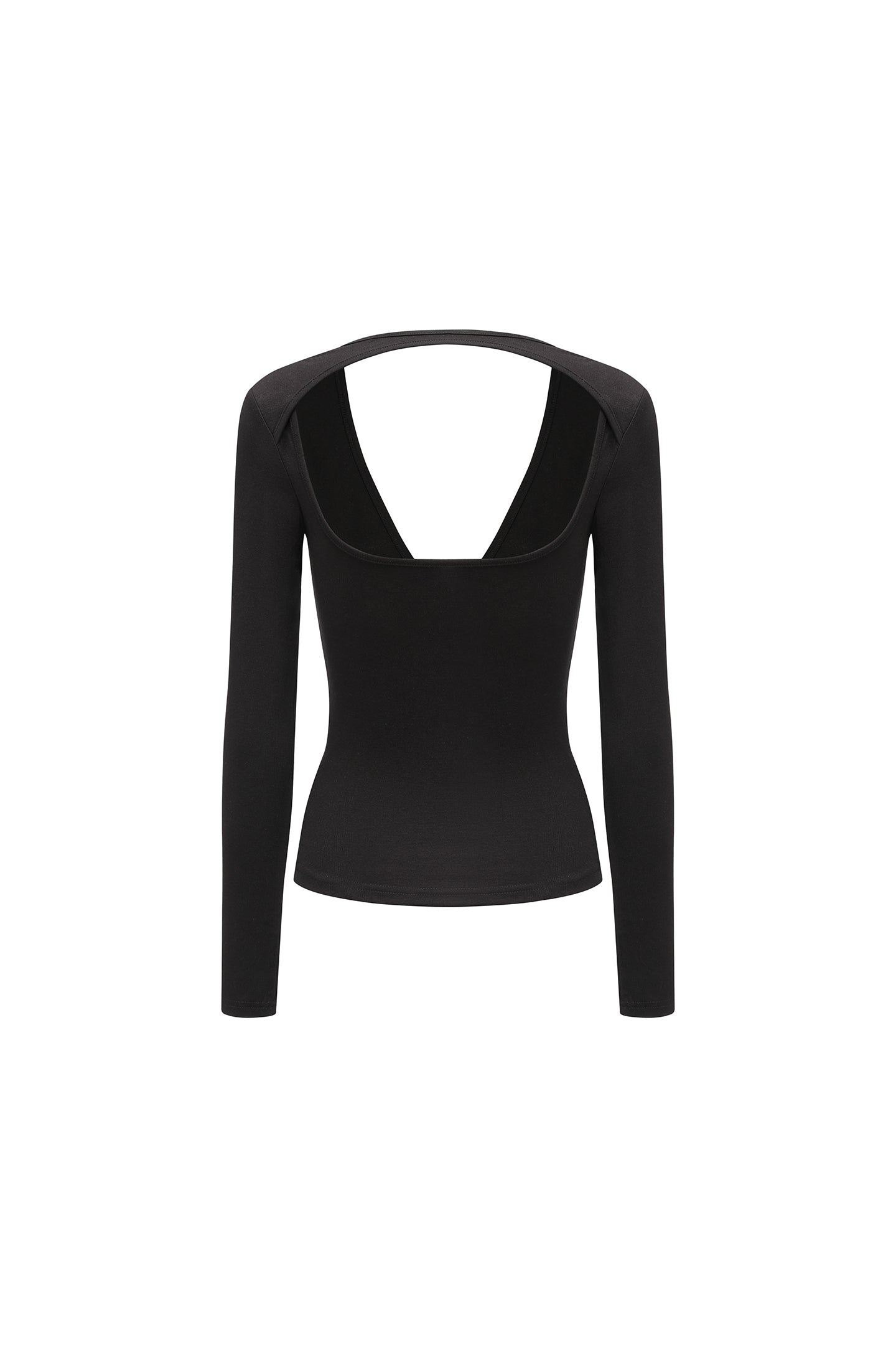 Black V-Neck Backless Knit Top