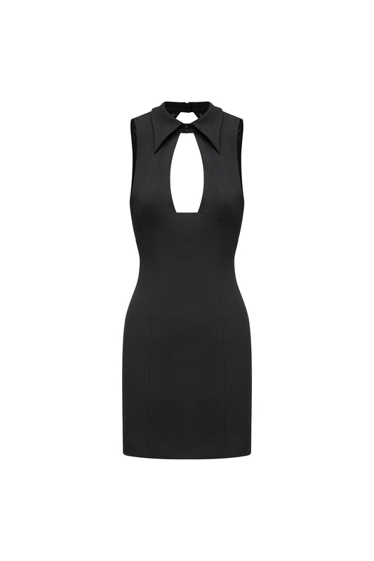 Black Cutout Backless Dress