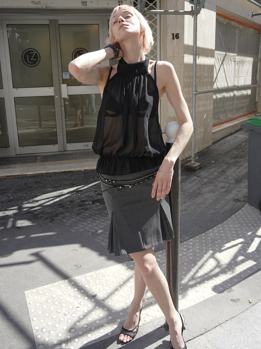 "Friday Night" Gray Blazer Skirt