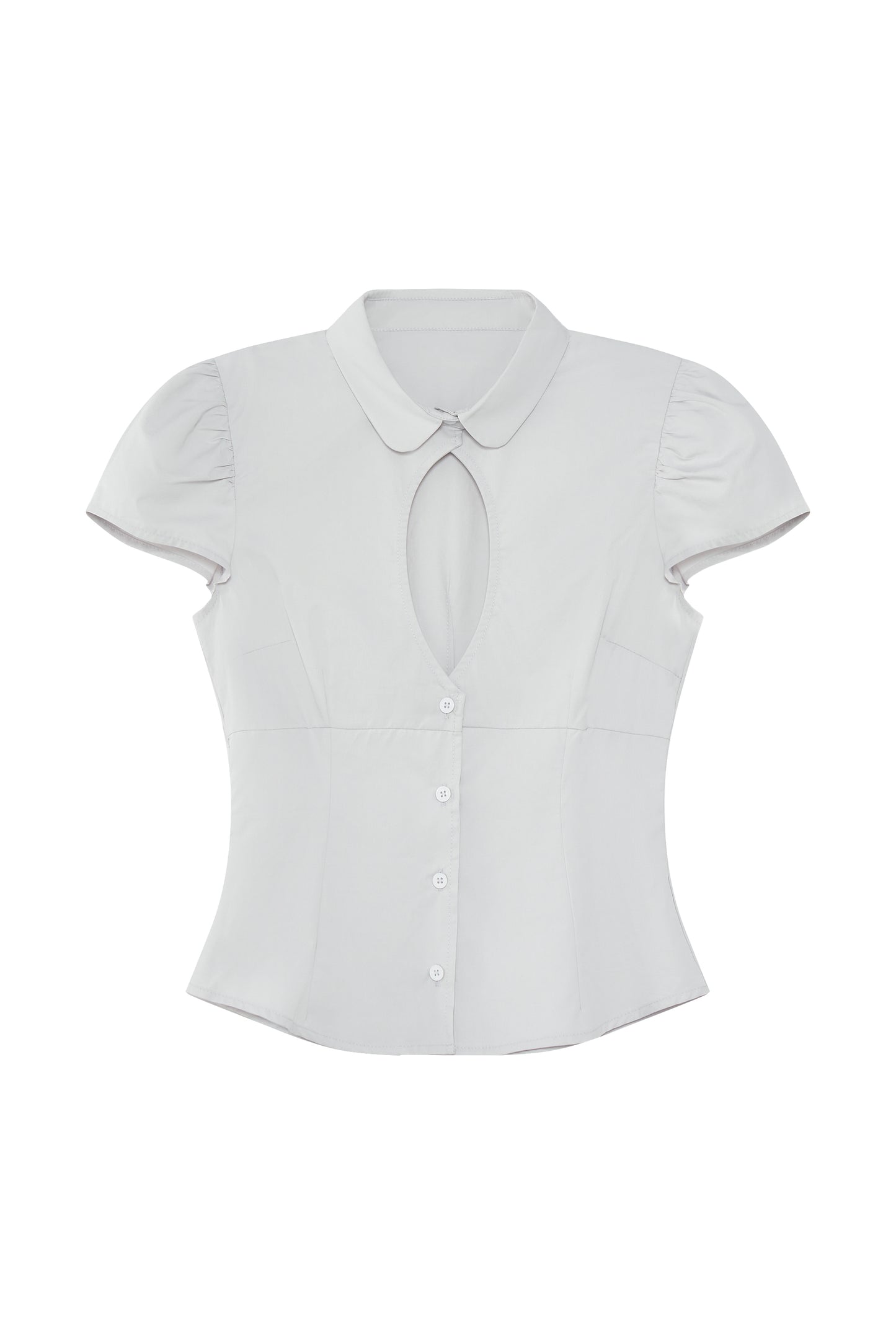 Cut-out Puff Sleeve Shirt