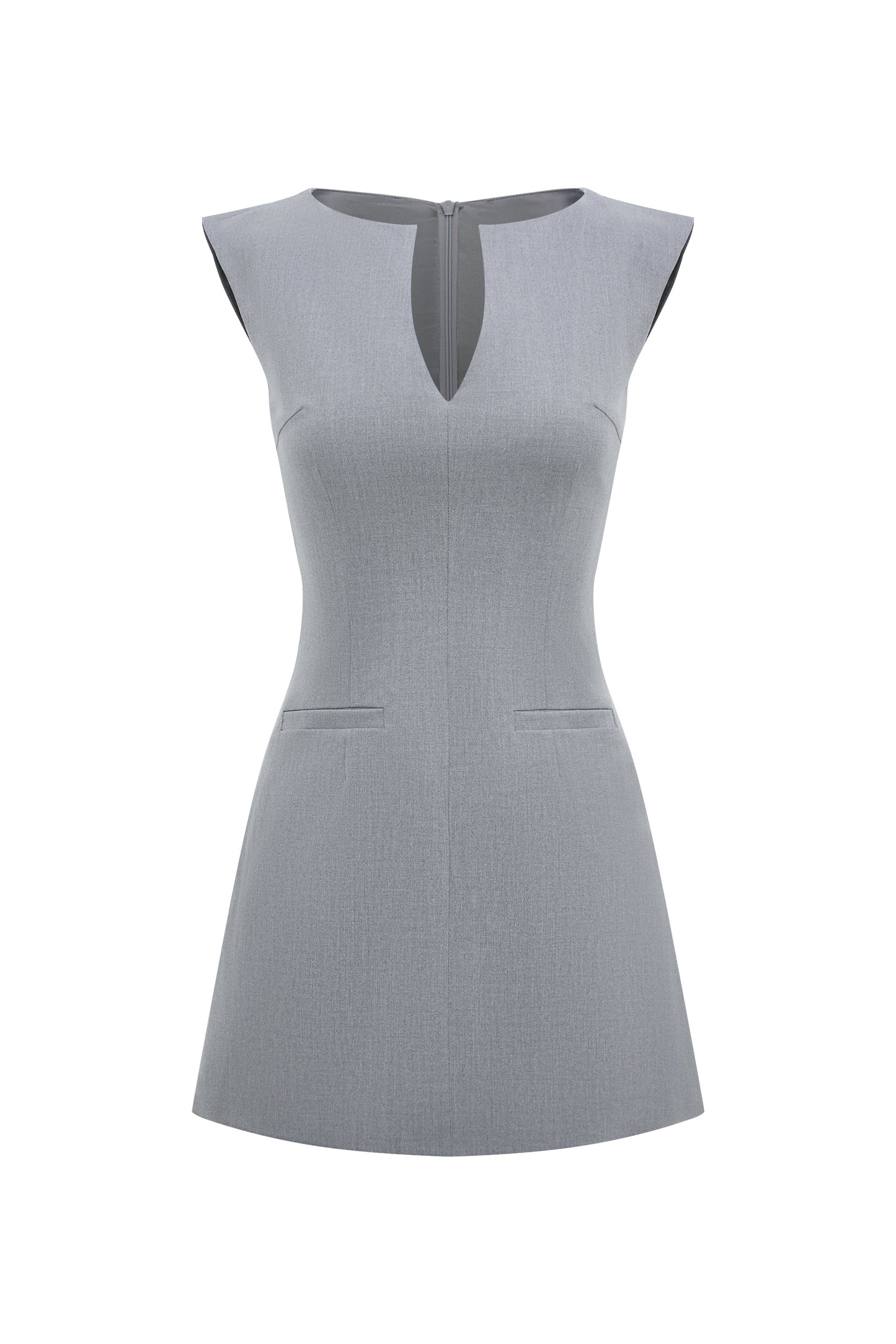 Grey Slim-Fit Tailored Dress