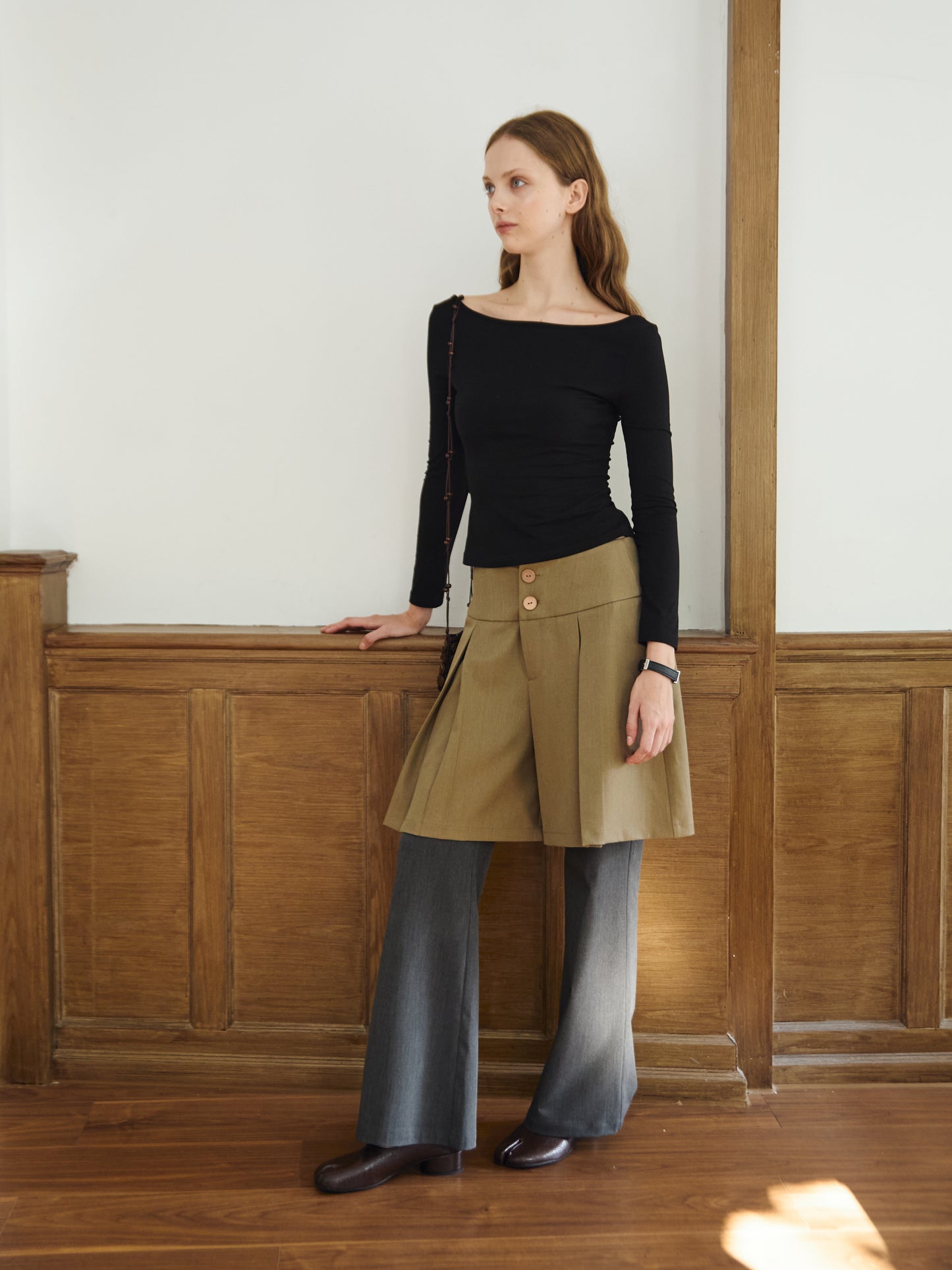 Charcoal Gray Bootcut Suit Pants