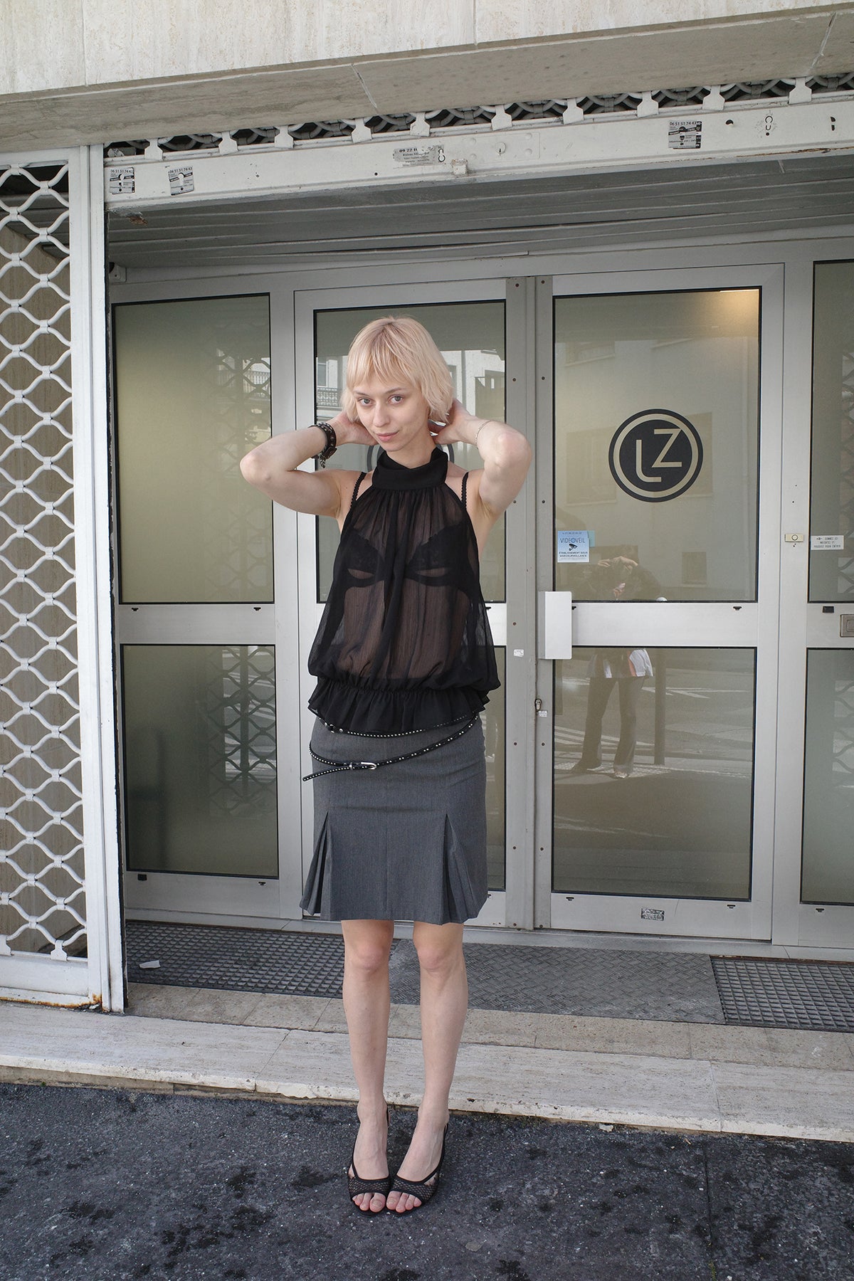 "Friday Night" Gray Blazer Skirt
