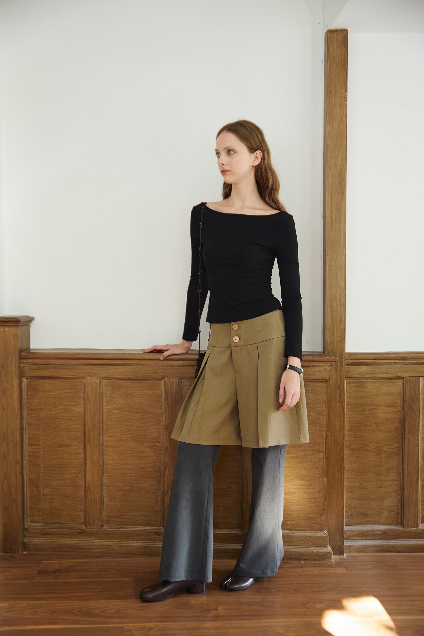 Black Reversible Long-sleeve Top