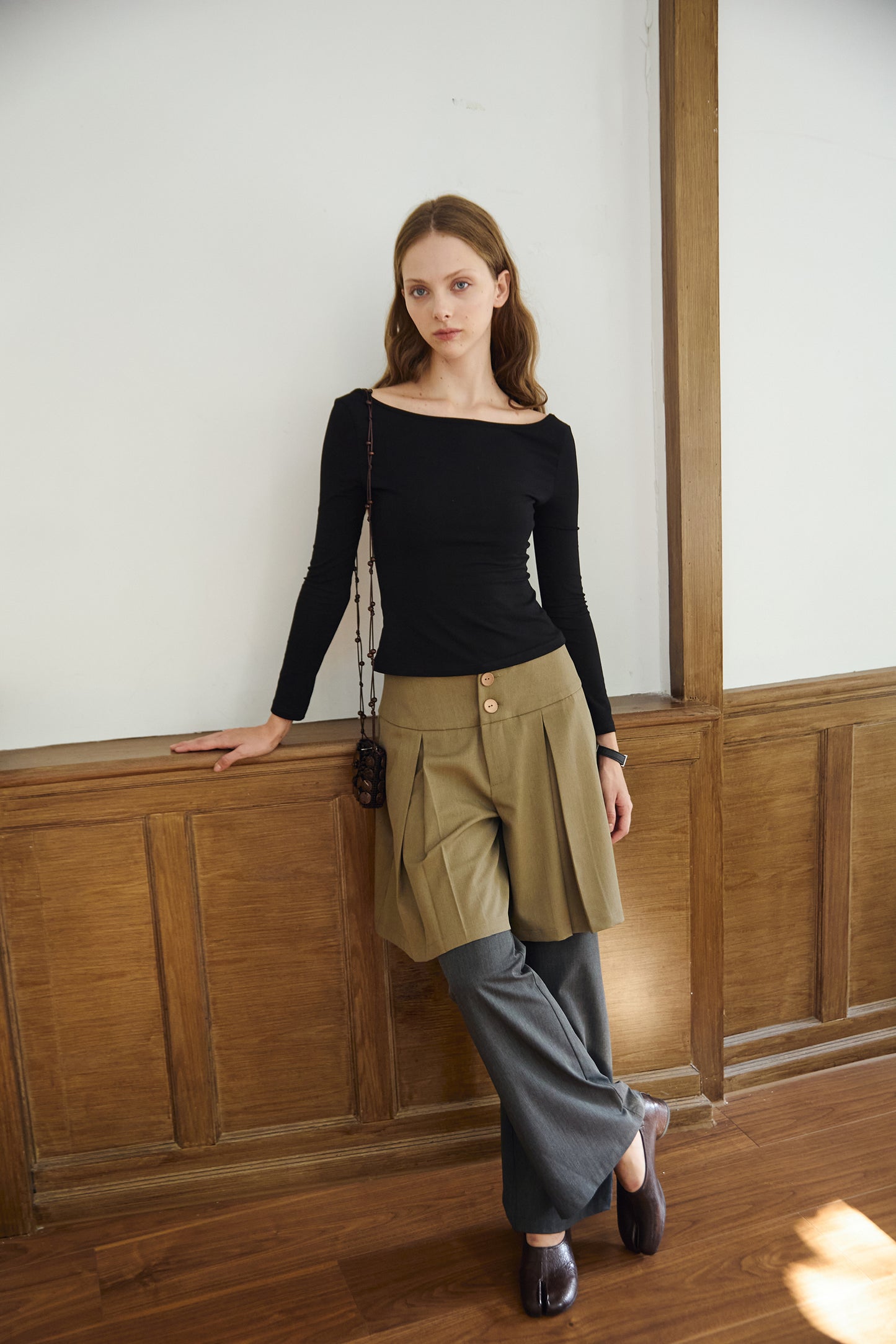 Black Reversible Long-sleeve Top