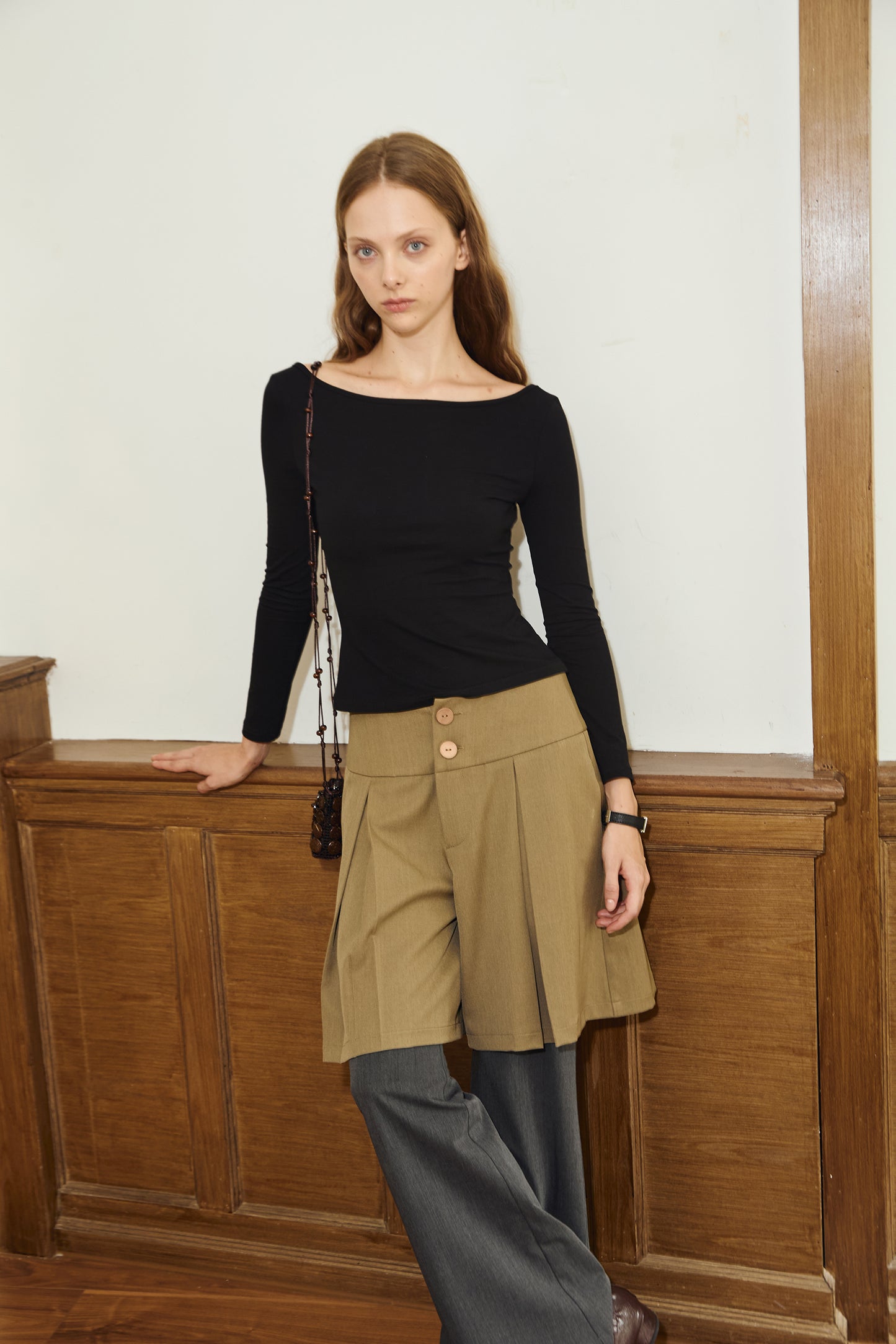 Black Reversible Long-sleeve Top