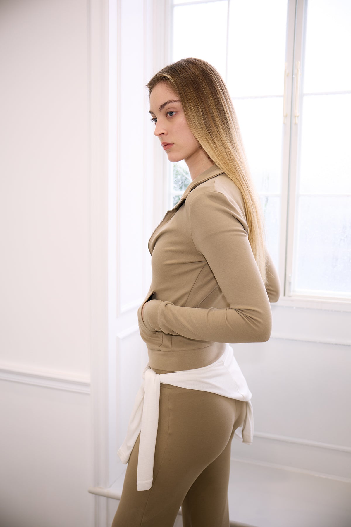 Soft Nude Flare Knit Pants
