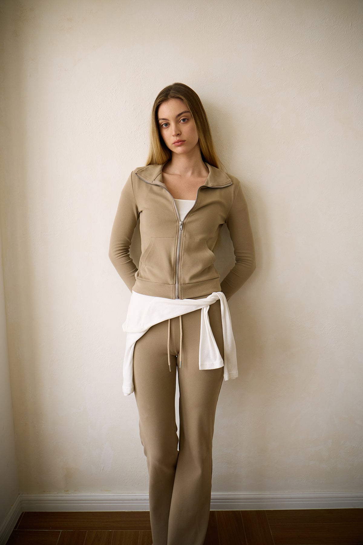 Soft Nude Flare Knit Pants