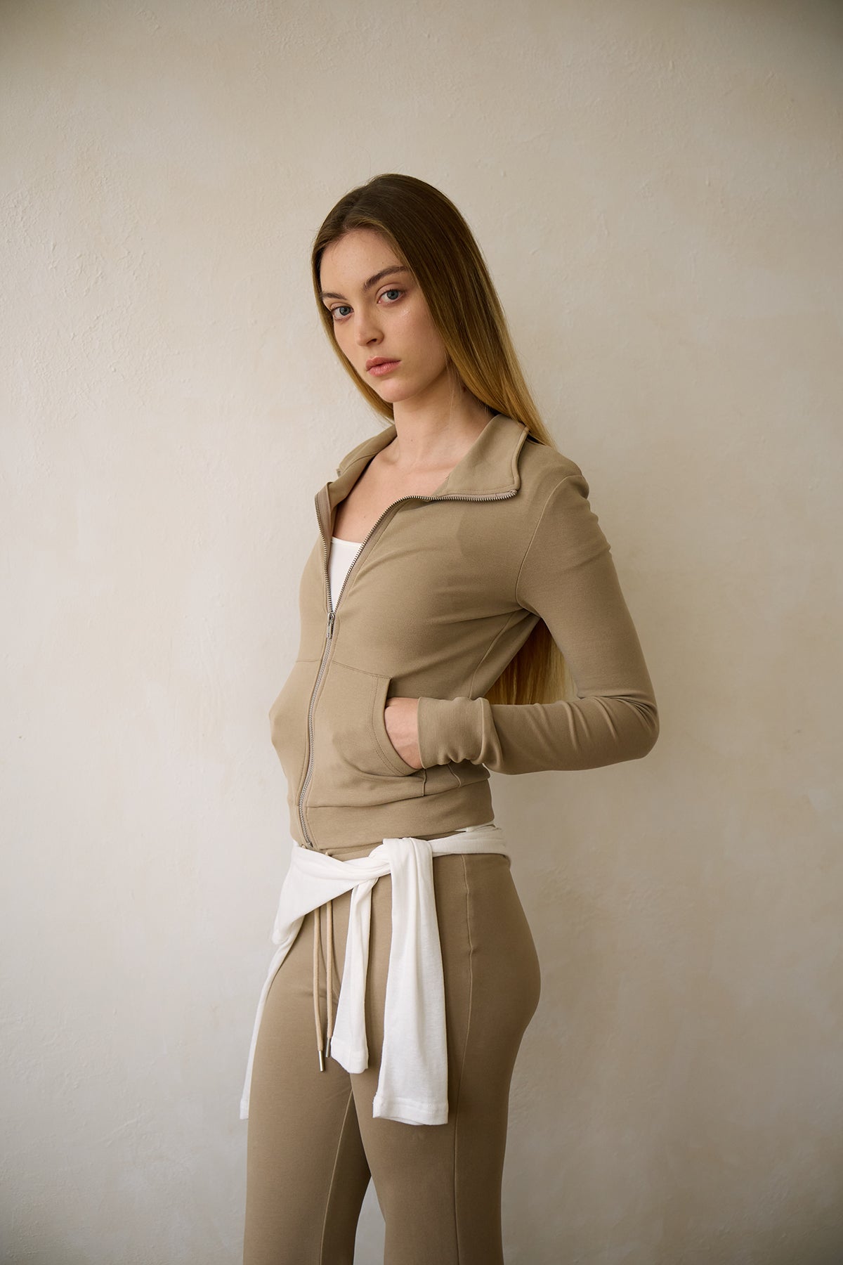 Soft Nude Flare Knit Pants