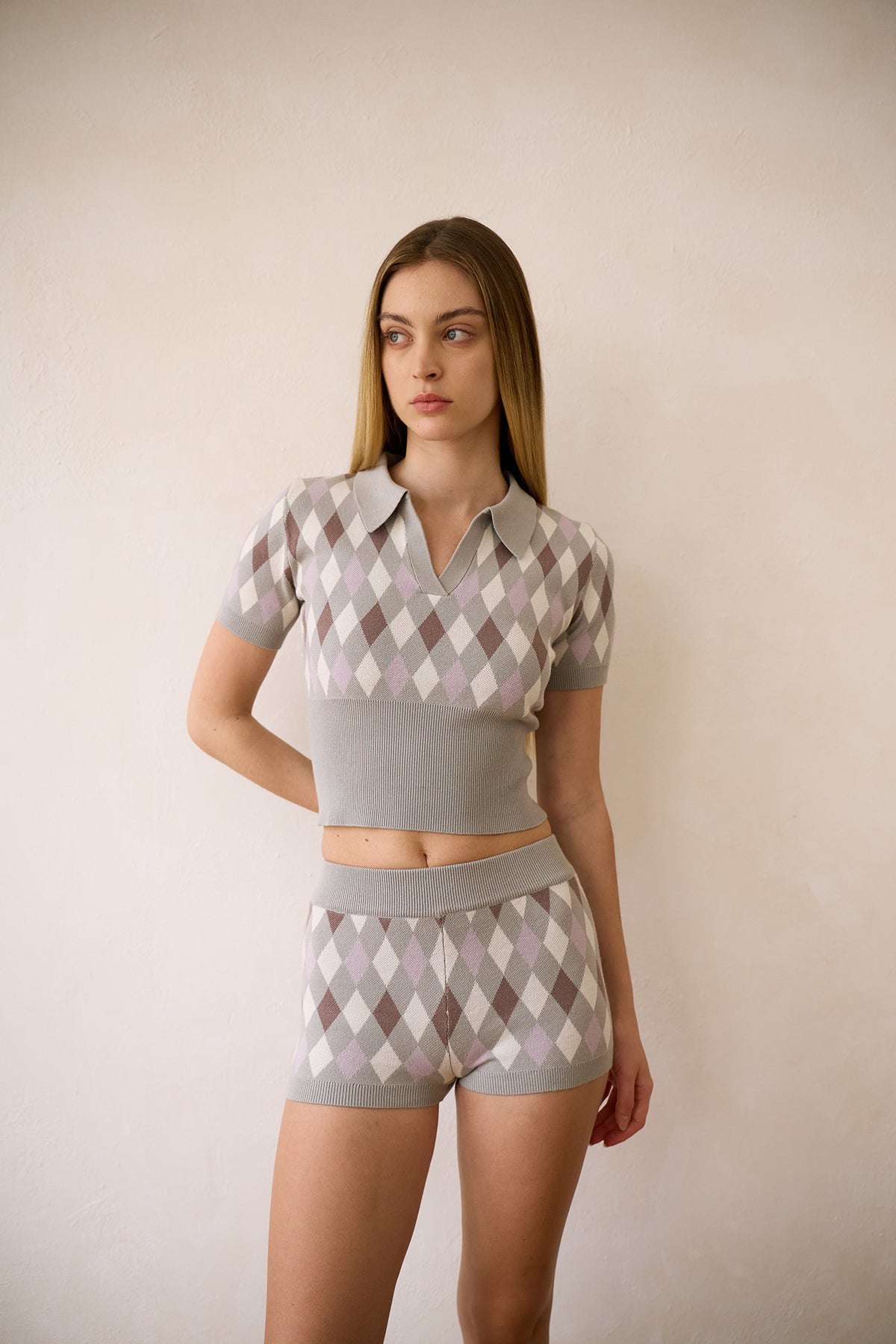 Argyle Knit Shorts