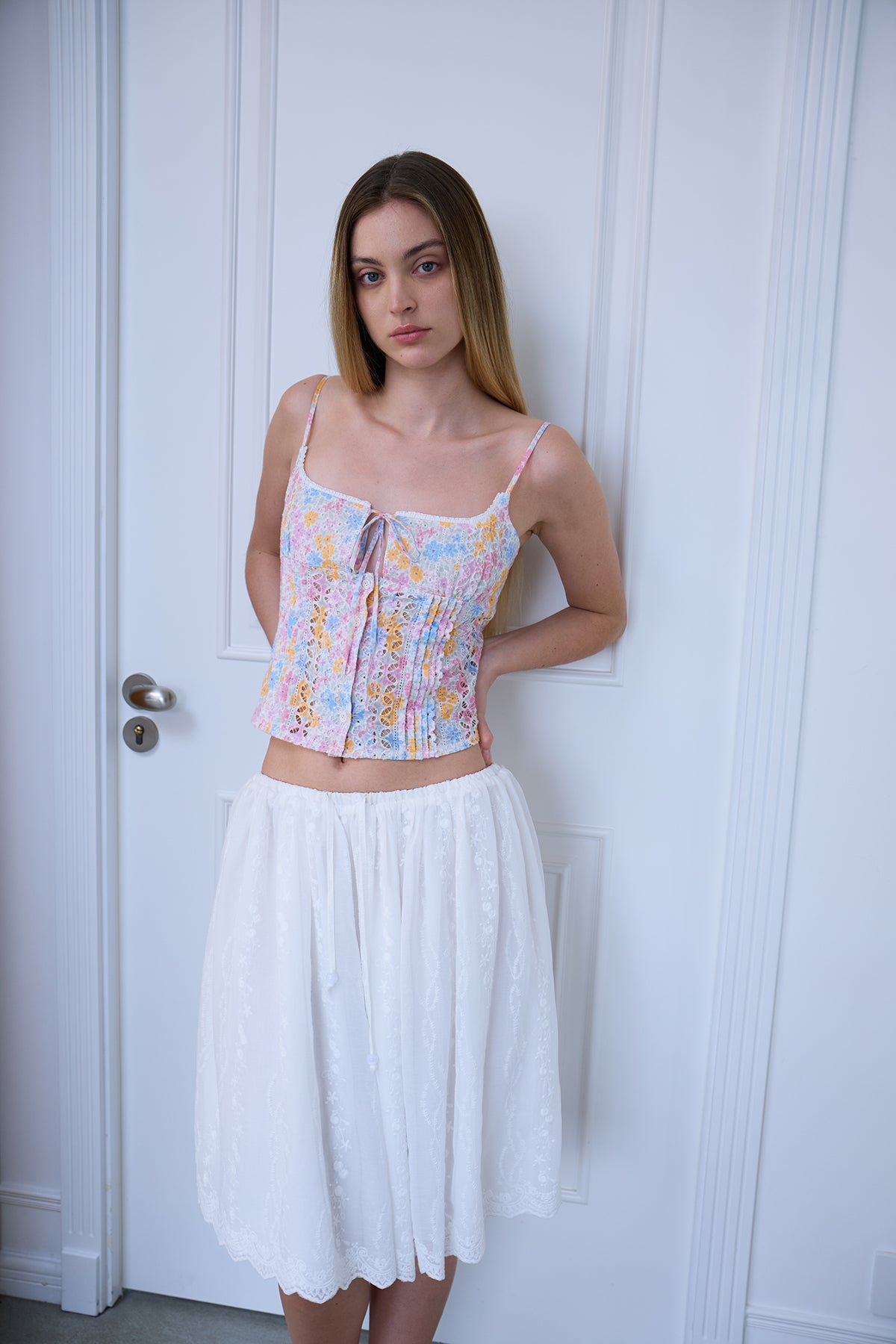 Spring Blossom Accordion Pleat Camisole