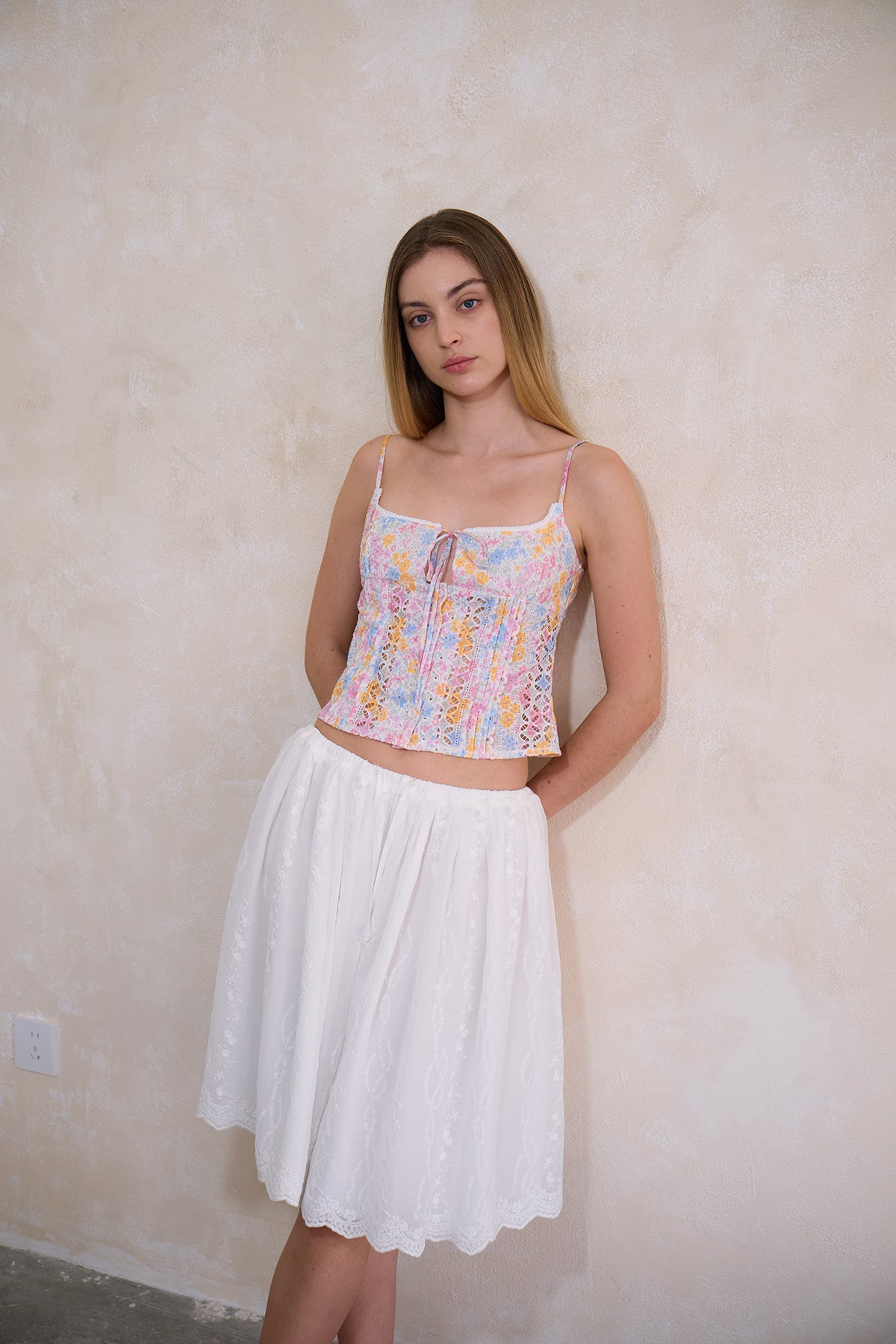 Spring Blossom Accordion Pleat Camisole