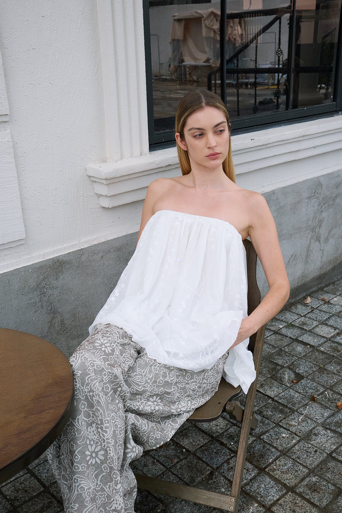 Cloud White Embroidered Skirt