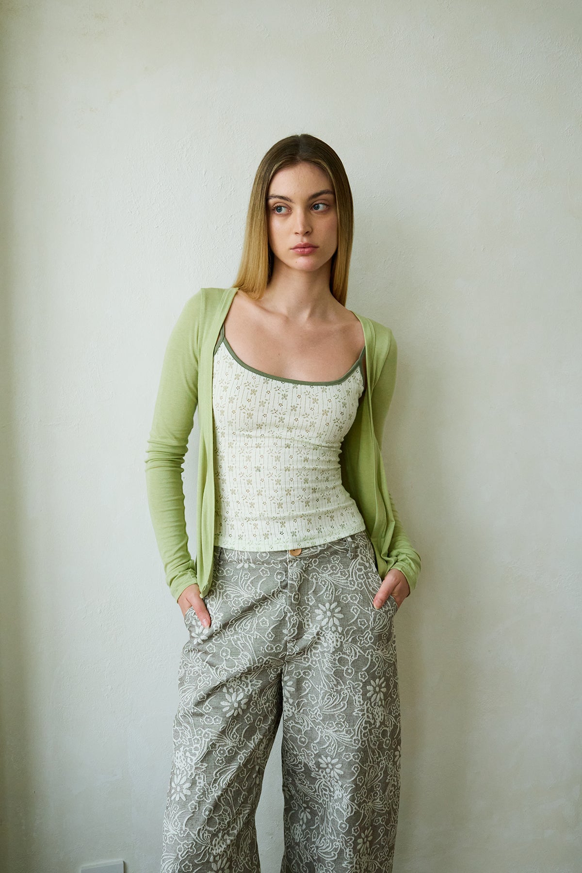 Light Green Knit Cardigan