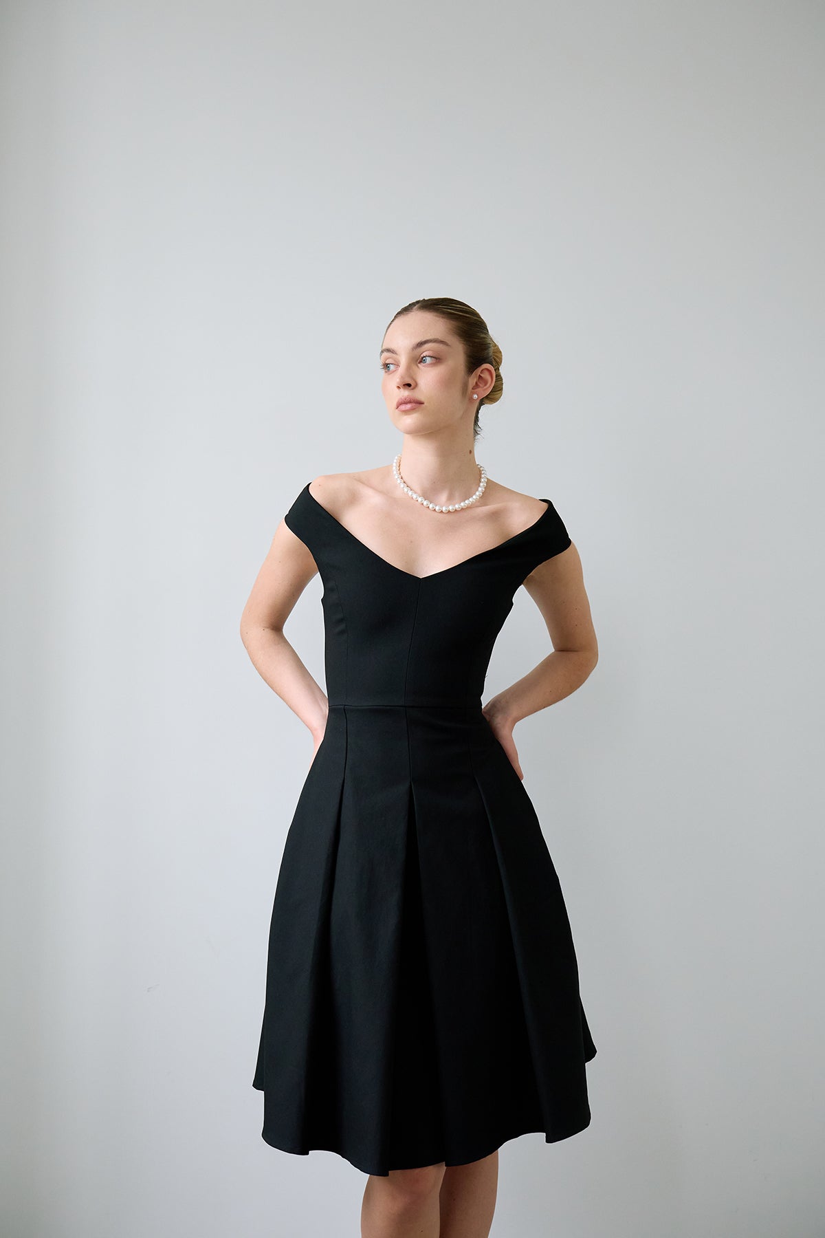 Black Geometric-Cut Evening Dress