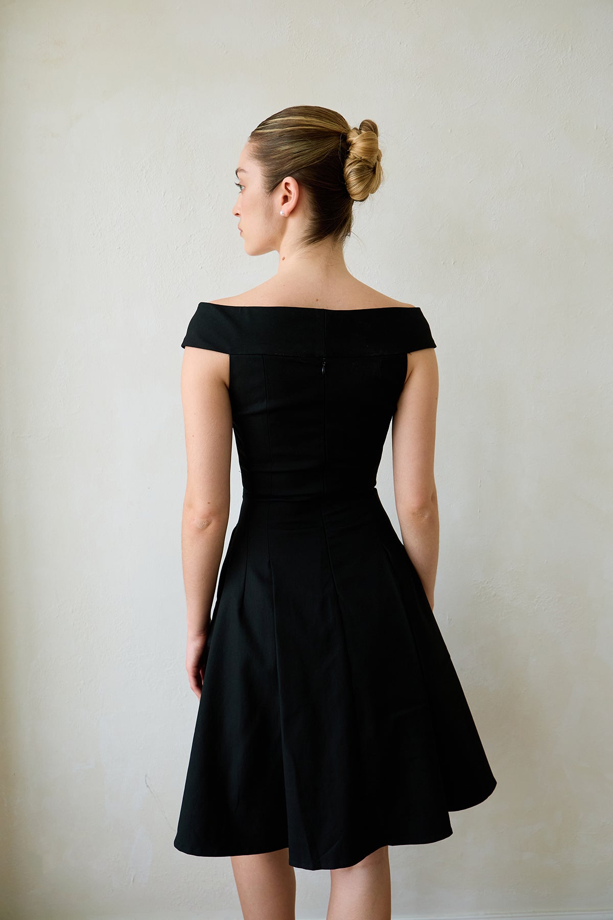 Black Geometric-Cut Evening Dress