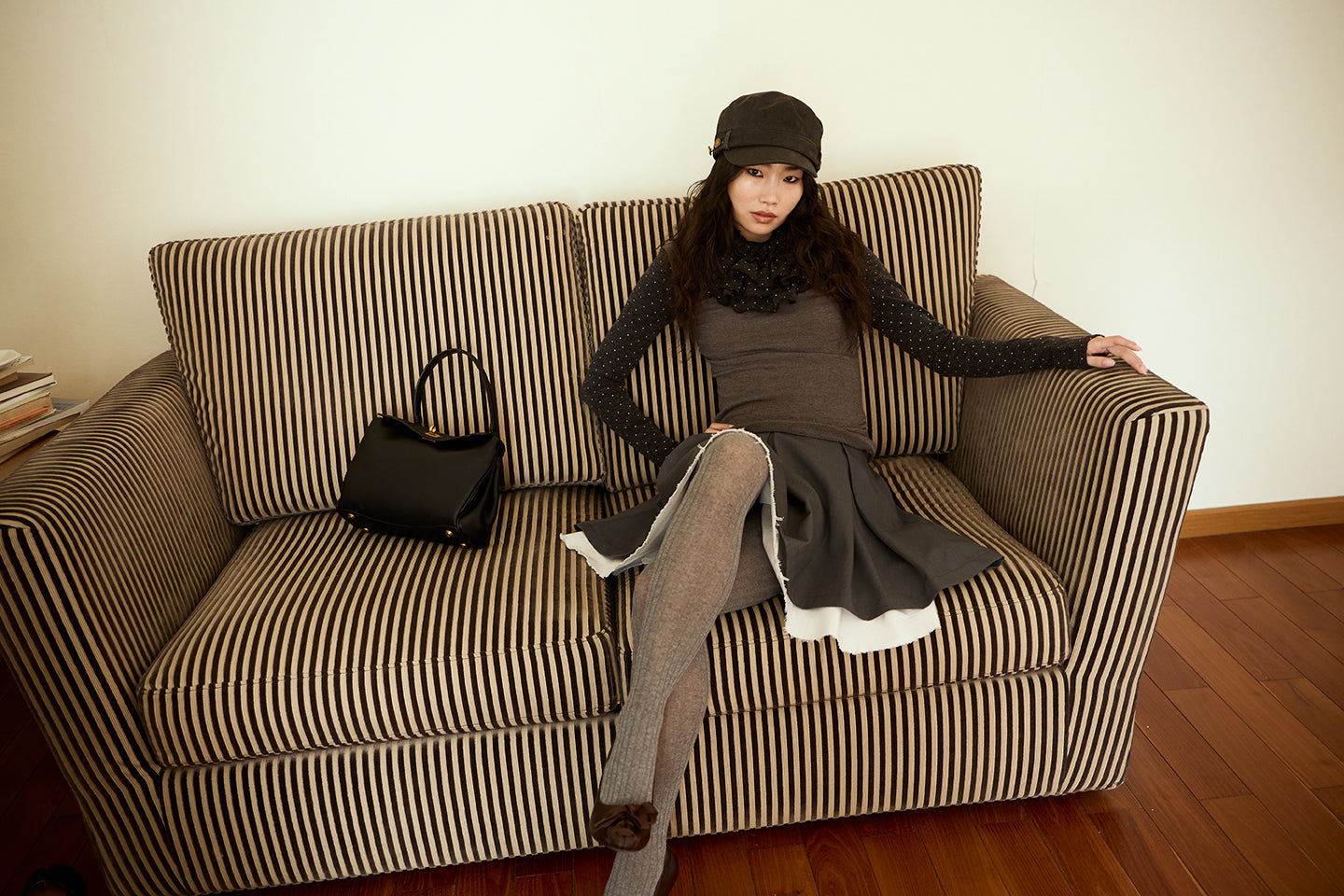 Grey Layered Ruffle Skirt