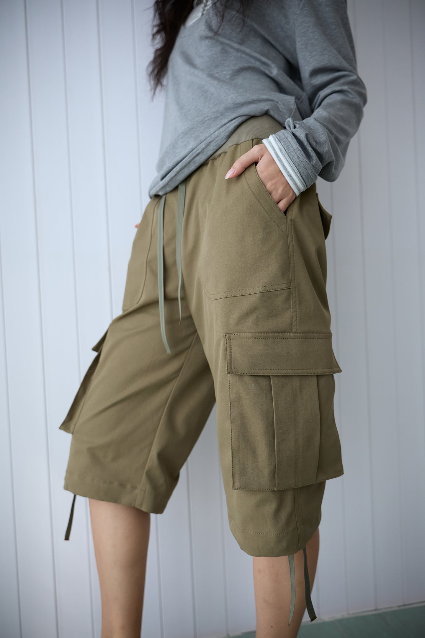 Moss Green Cargo Shorts