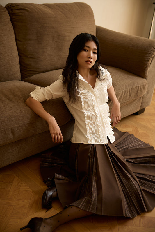 Pearl White Court Lace Shirt
