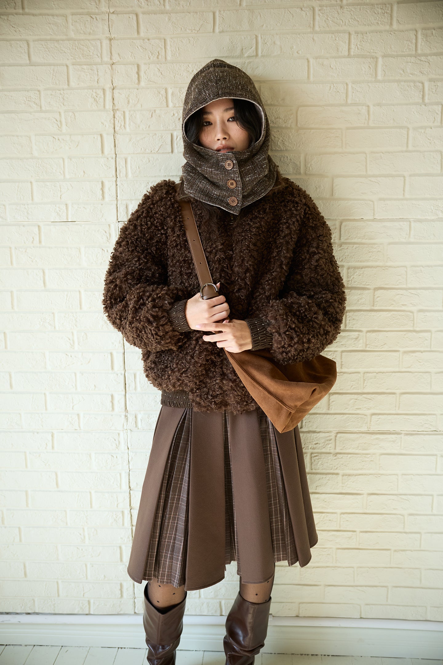Double-Sided Button-Detachable Scarf Hood