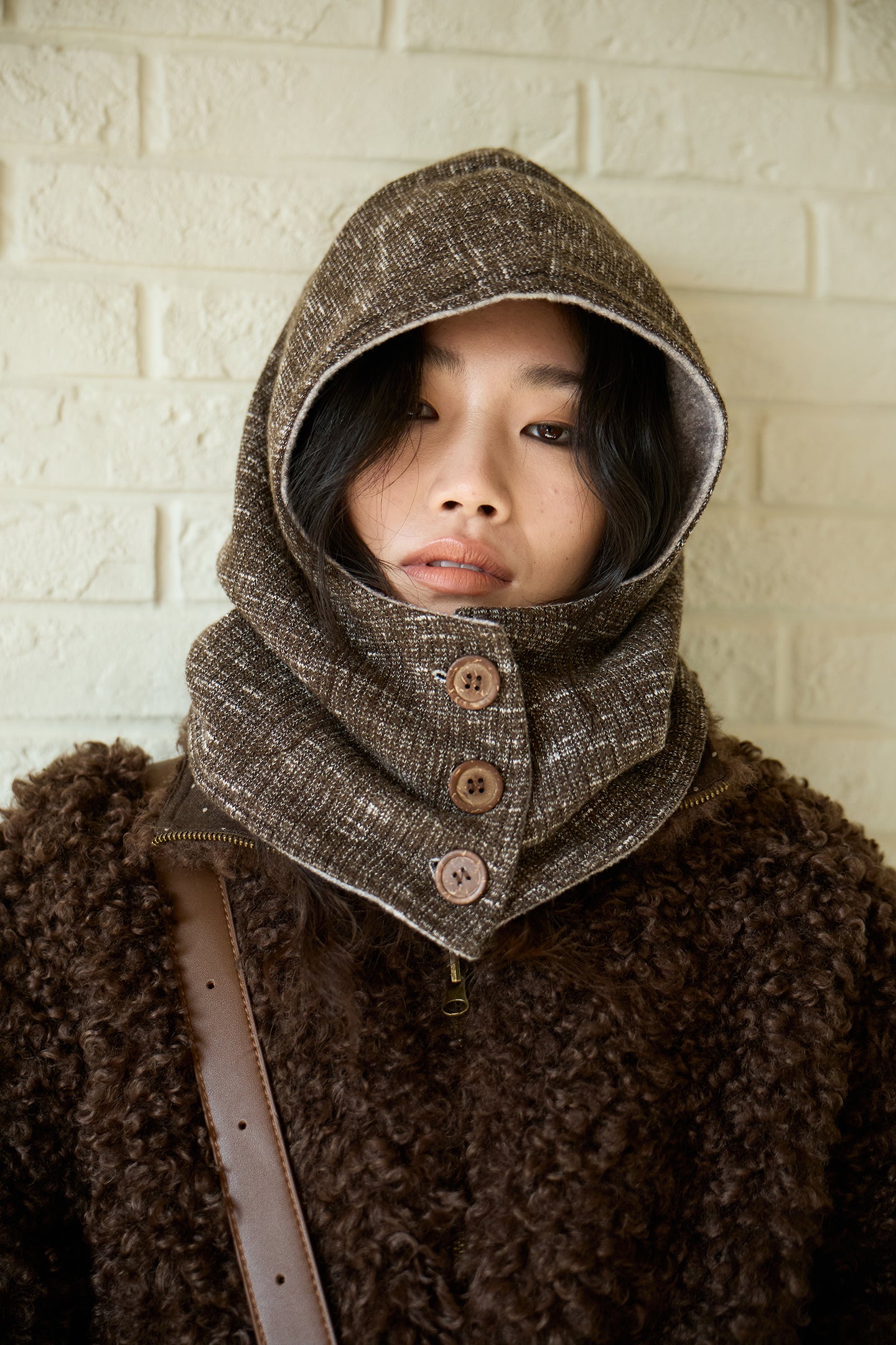 Double-Sided Button-Detachable Scarf Hood
