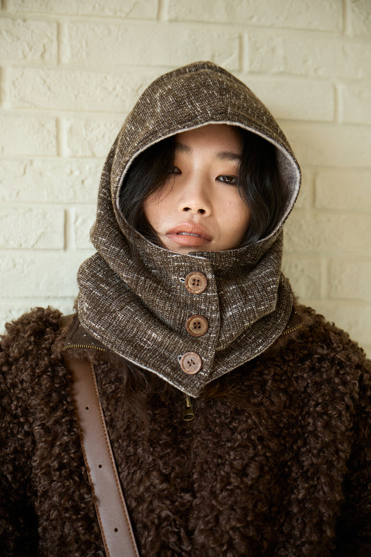 Double-Sided Button-Detachable Scarf Hood
