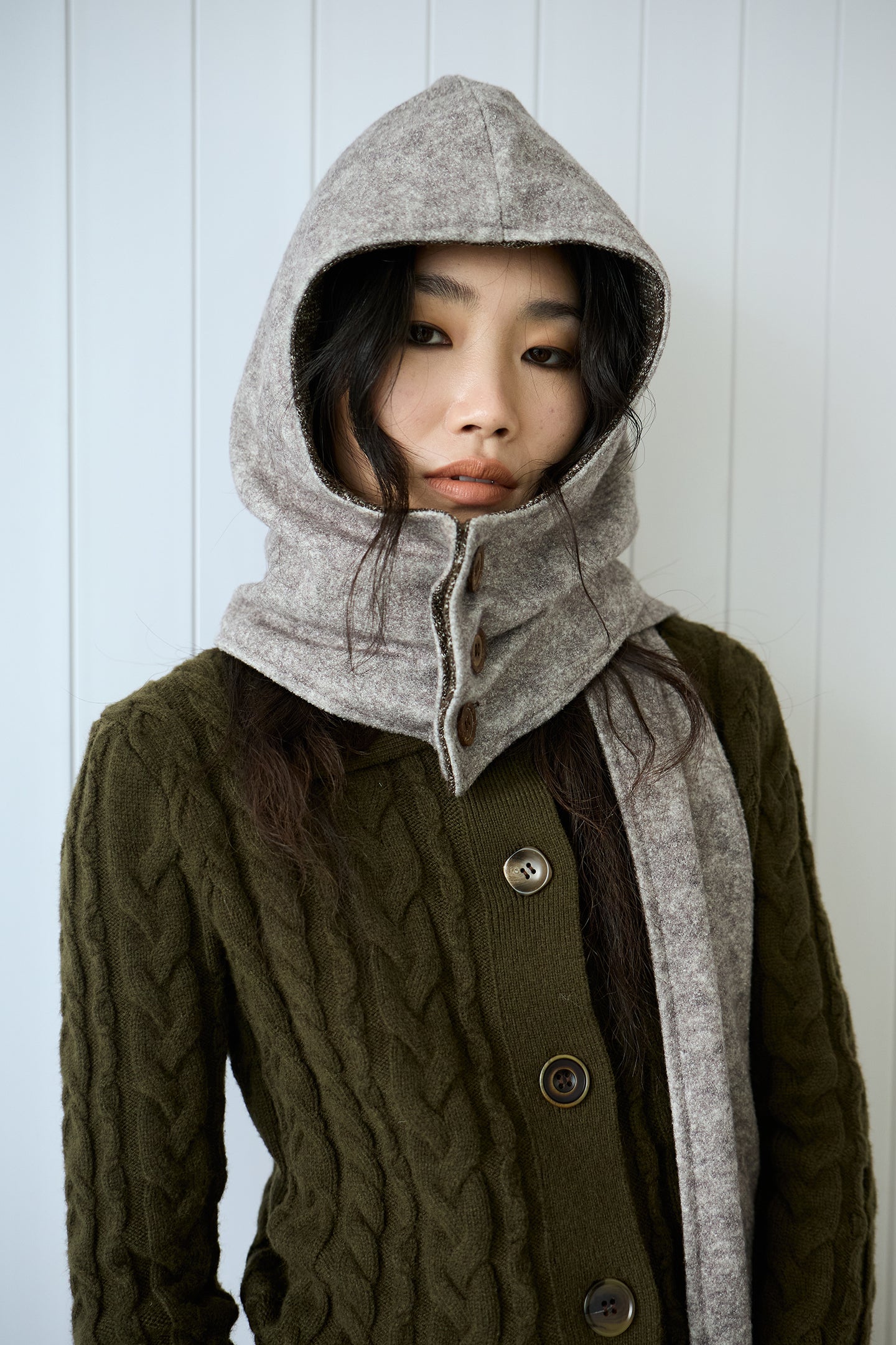Double-Sided Button-Detachable Scarf Hood