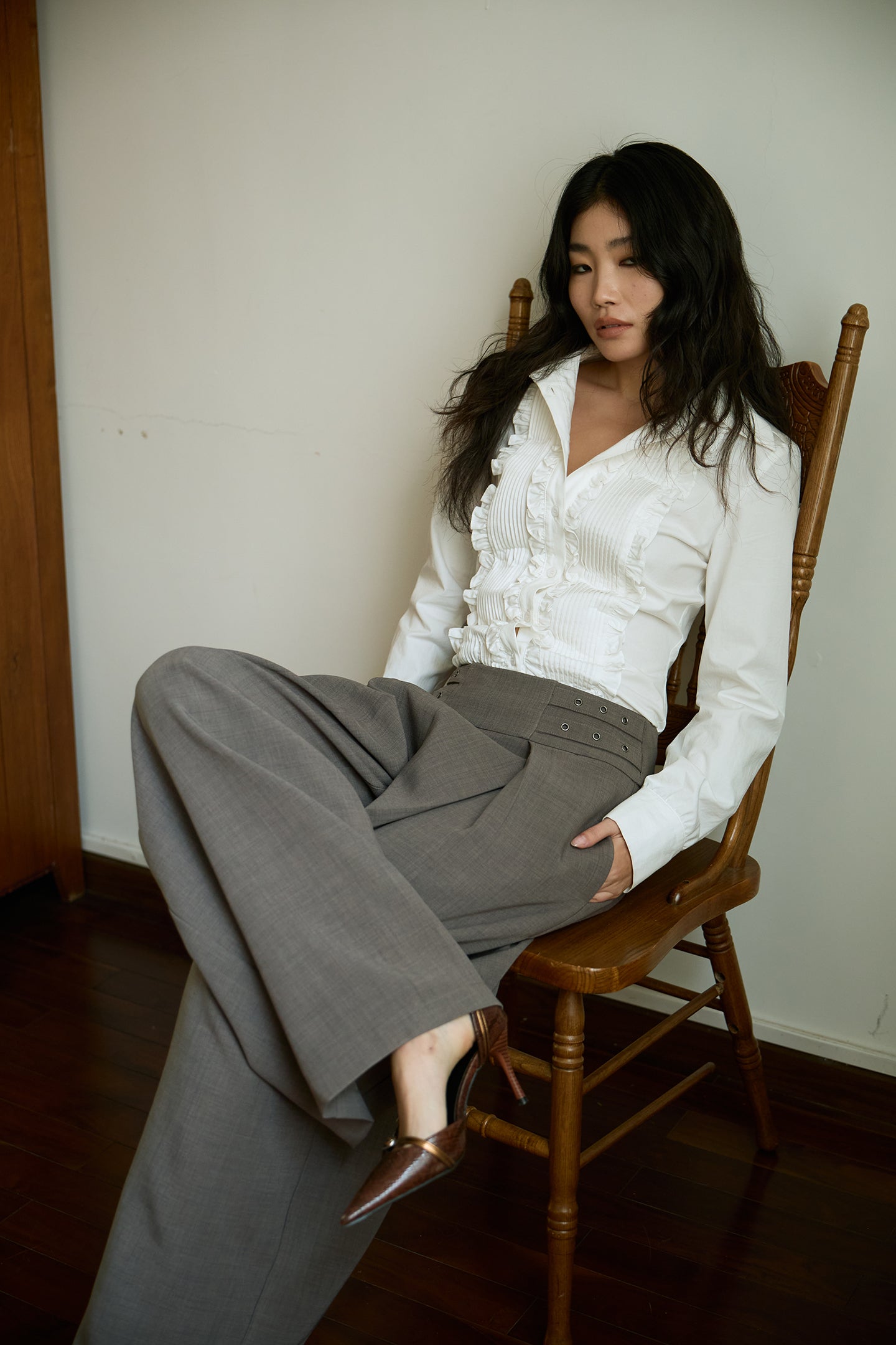 Pearl White Court Lace Shirt