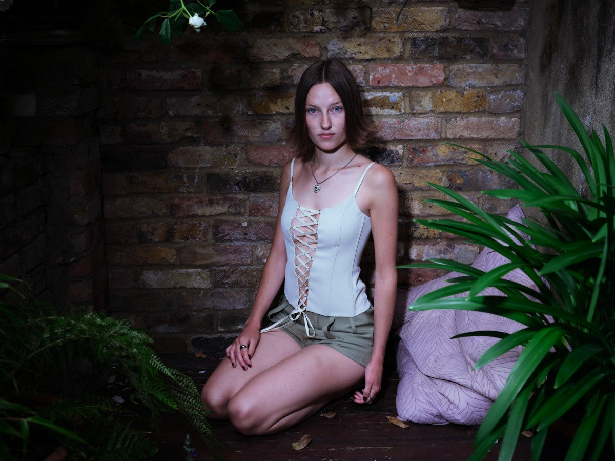 Lace-up Boned Corset Top