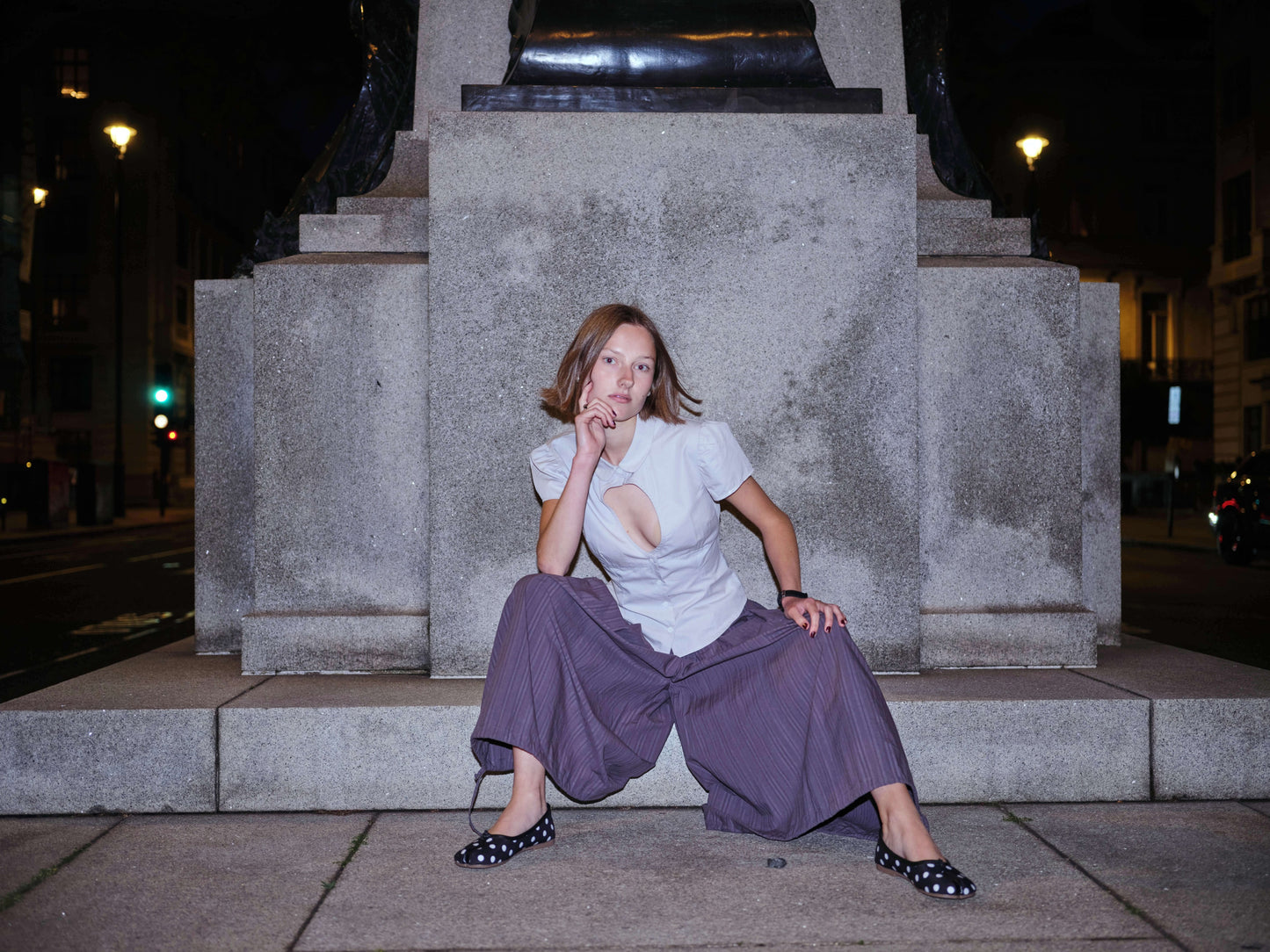 Cut-out Puff Sleeve Shirt