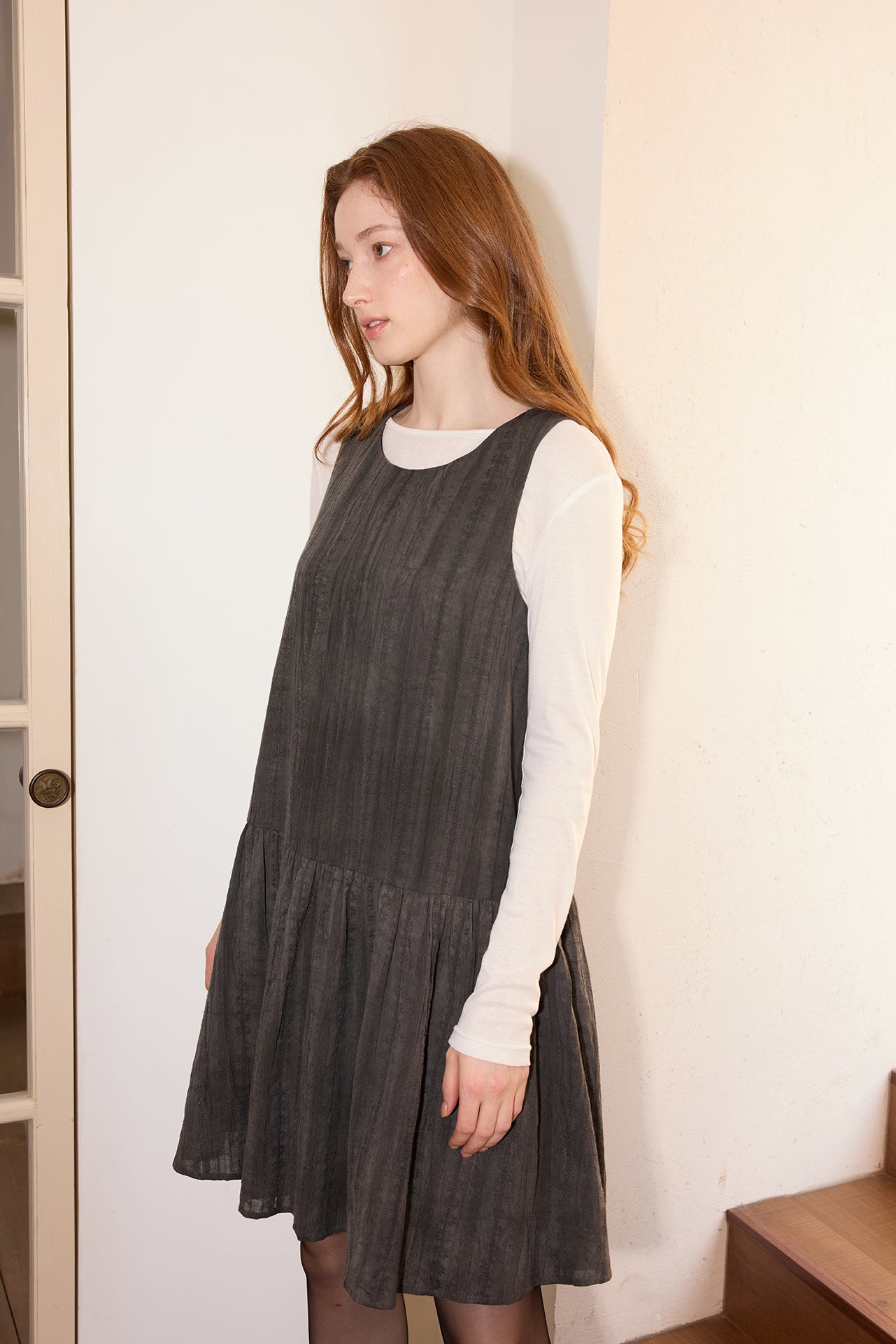 Black Textured Tank Dress