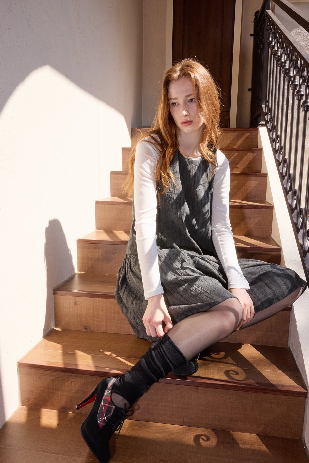 Black Textured Tank Dress