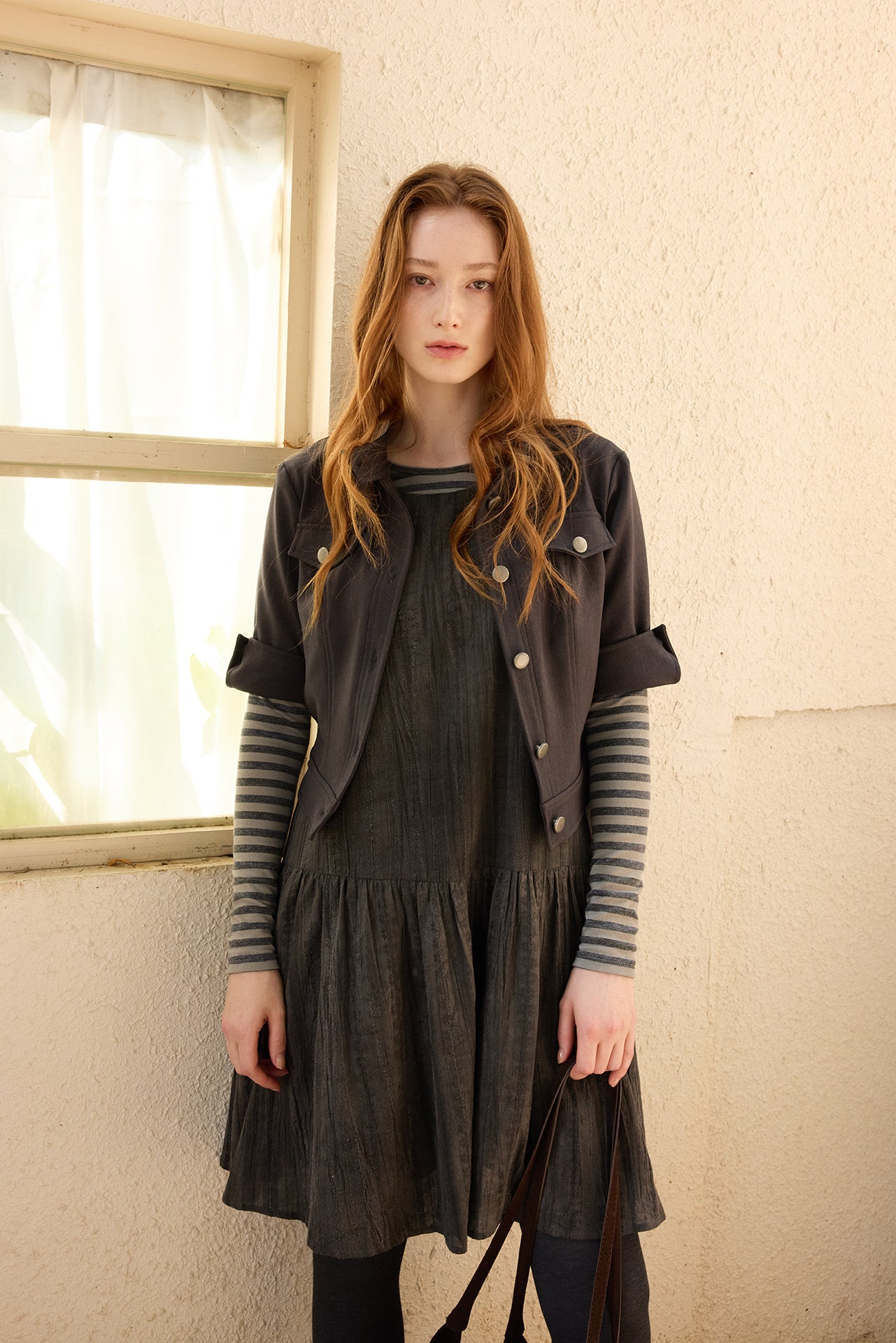 Short-Sleeve Cropped Black Jacket