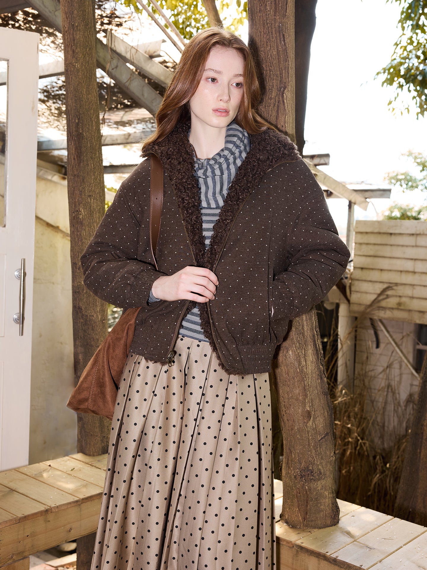 Reversible Polka Dot Plush Jacket