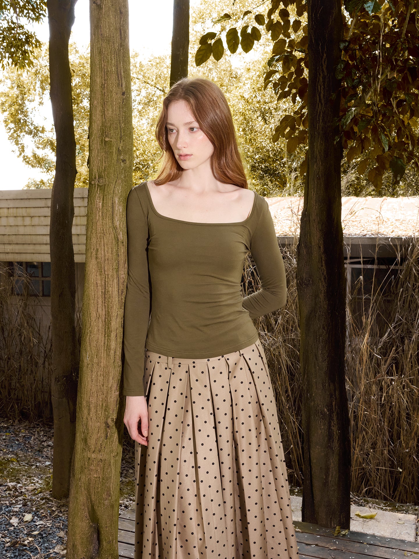 Pine Green Reversible Long-sleeve Top