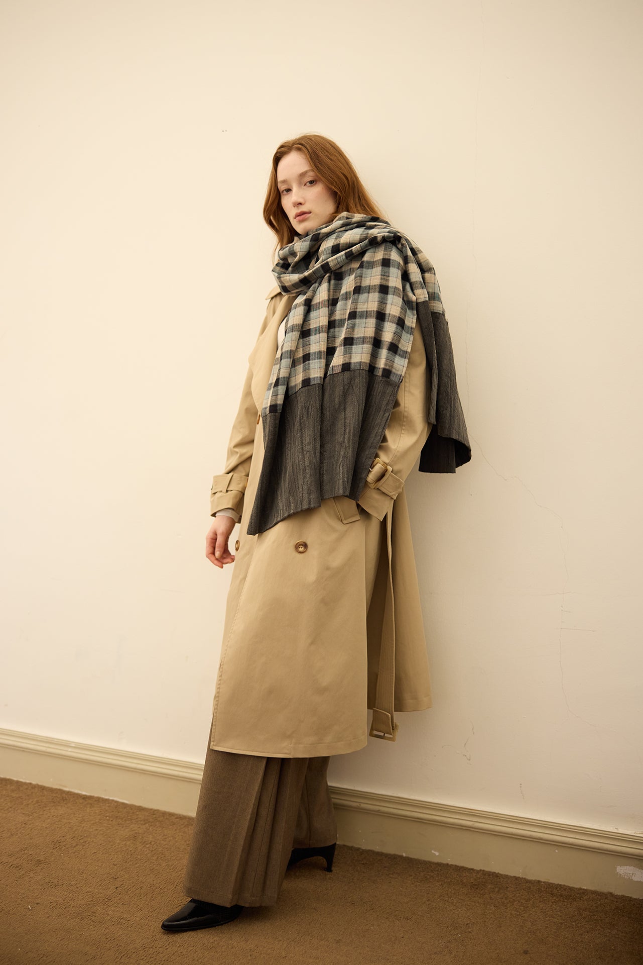 Khaki Long Trench Coat