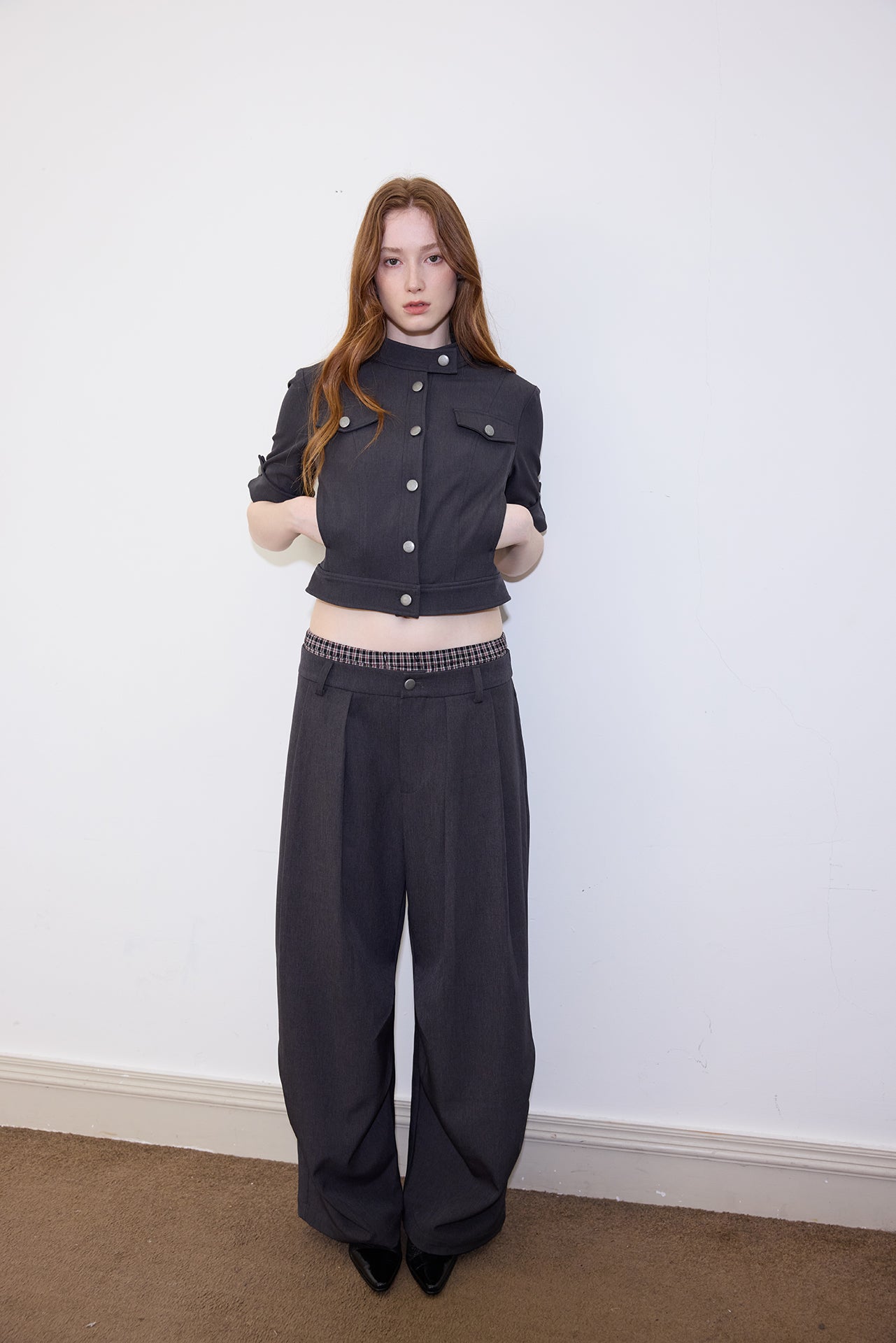 Short-Sleeve Cropped Black Jacket