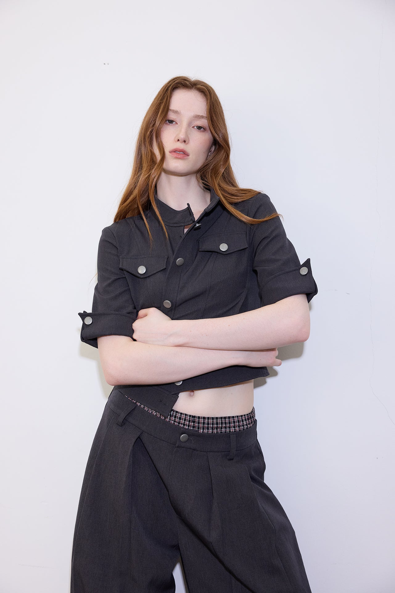 Short-Sleeve Cropped Black Jacket