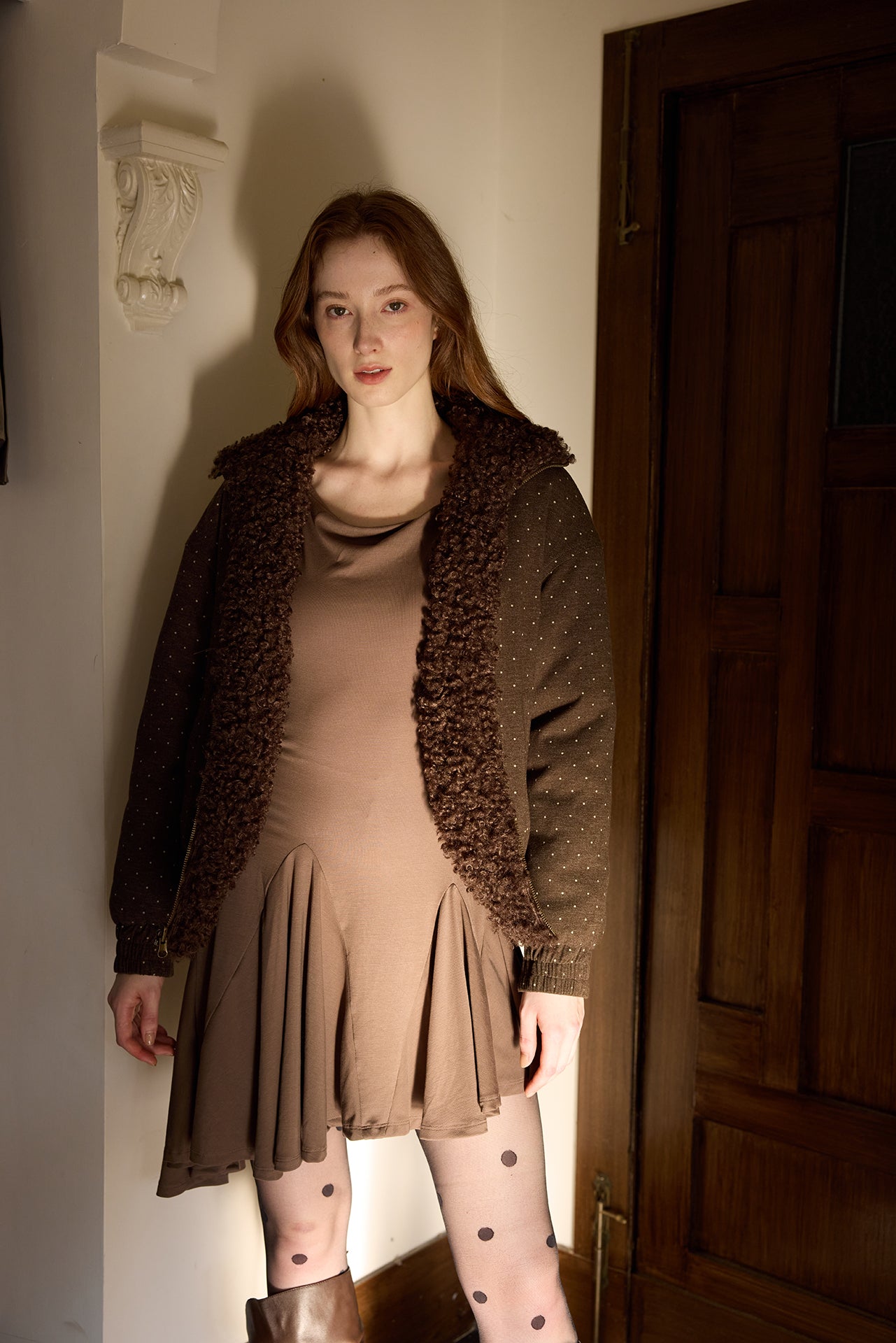 Reversible Polka Dot Plush Jacket