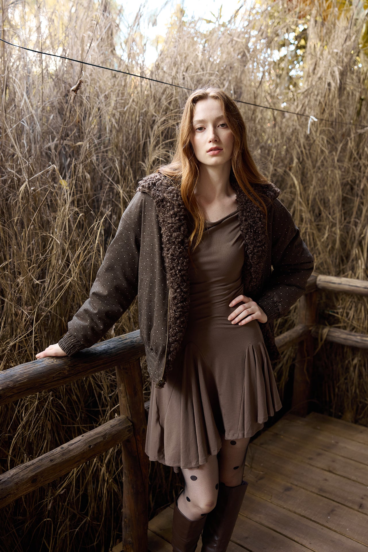 Reversible Polka Dot Plush Jacket