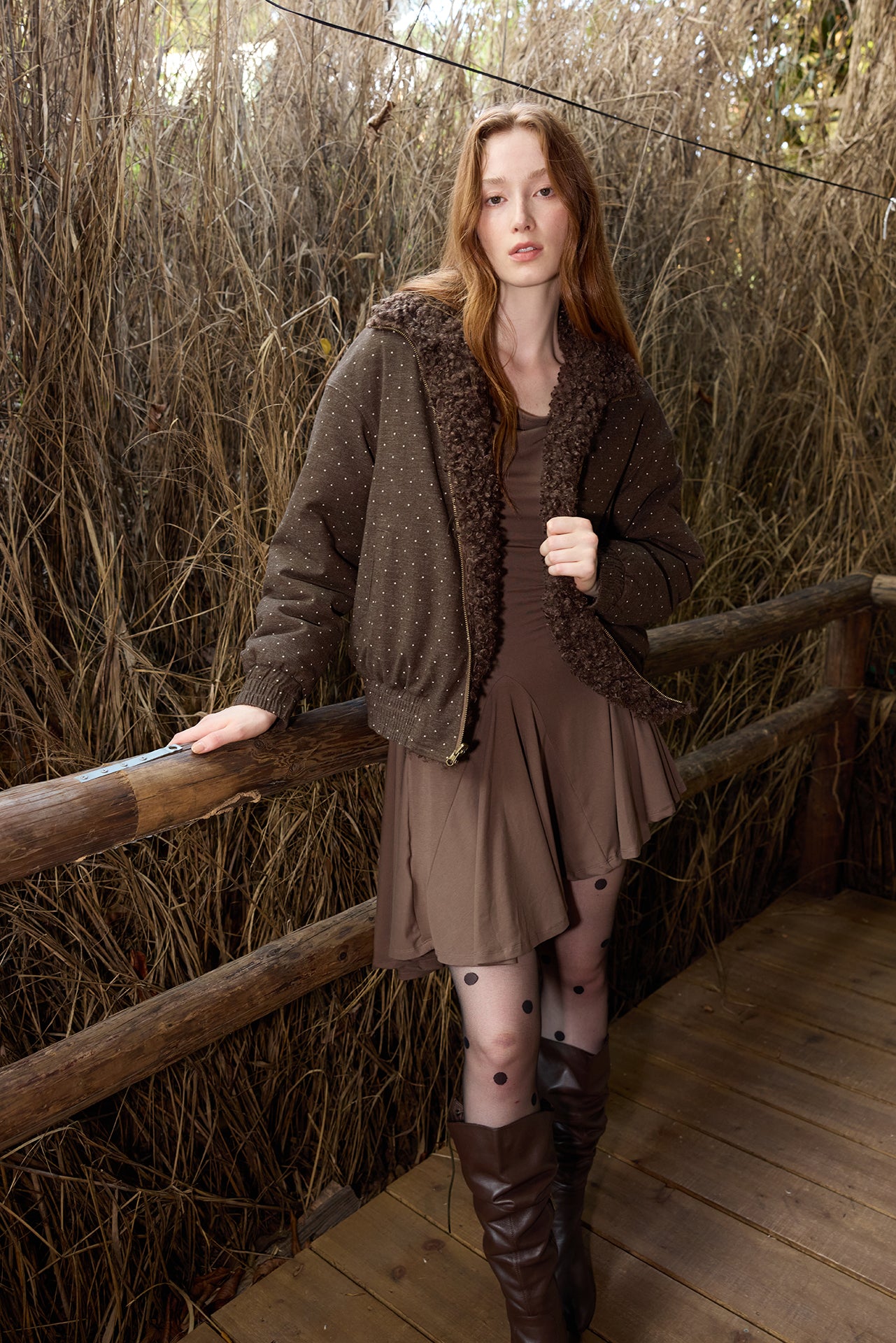 Reversible Polka Dot Plush Jacket